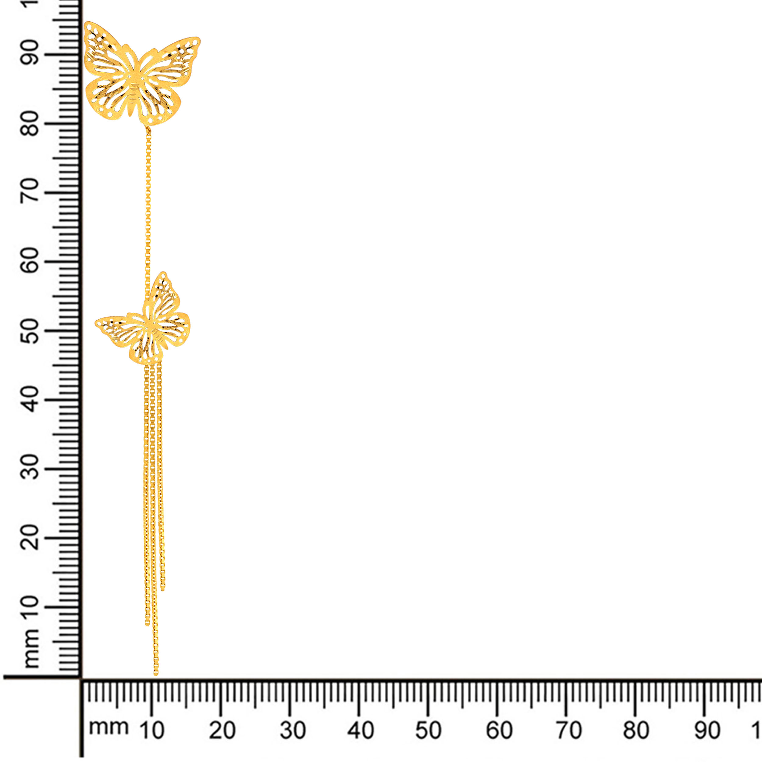 Trendy Flutter Gold Long Earrings - Senco Gold and Diamonds