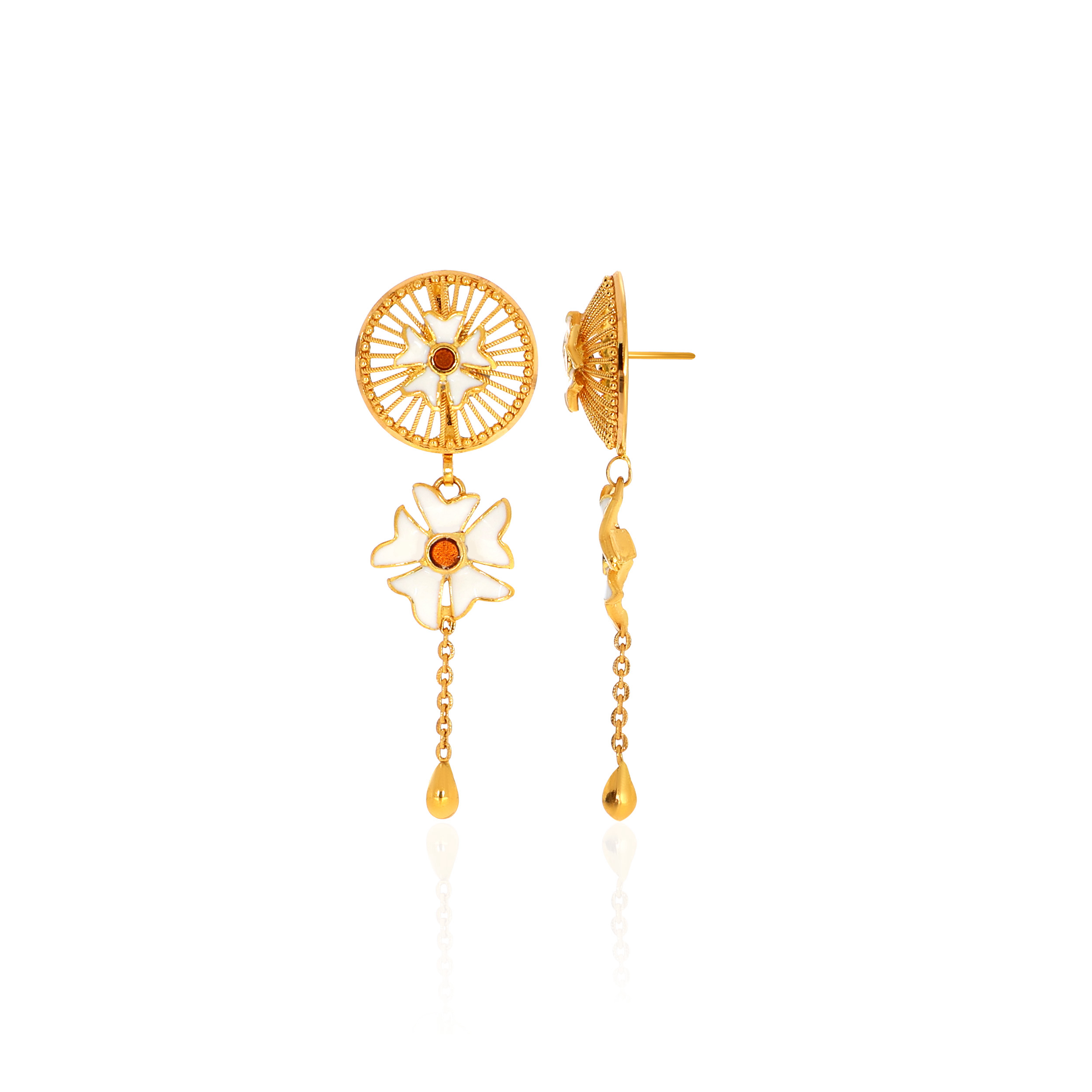 22K Yellow Gold Drop Earrings-GP-D000783653 - Senco Gold and Diamonds
