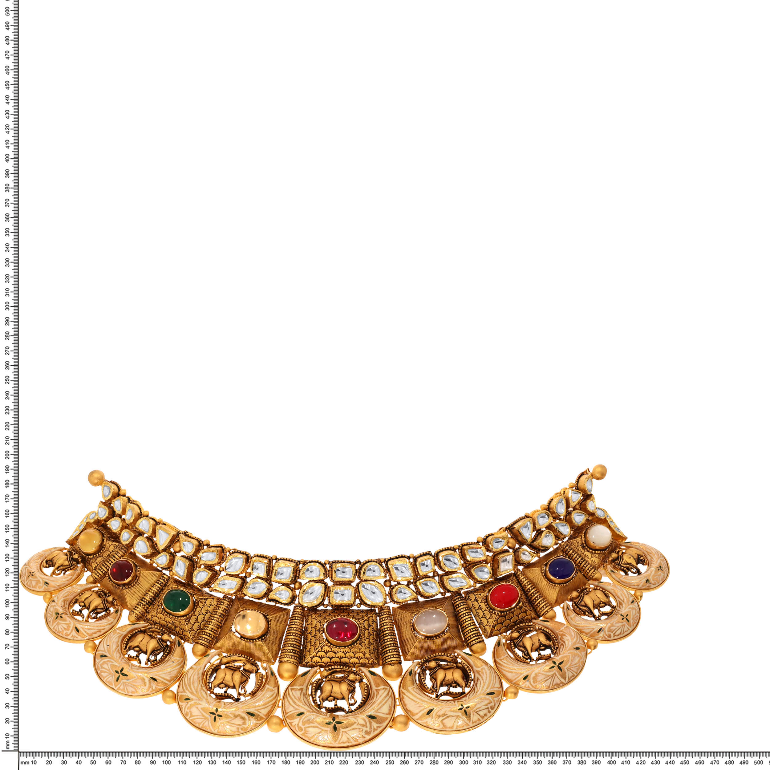 22K Yellow Gold Kundan Necklace-GN-D000788415 - Senco Gold and Diamonds