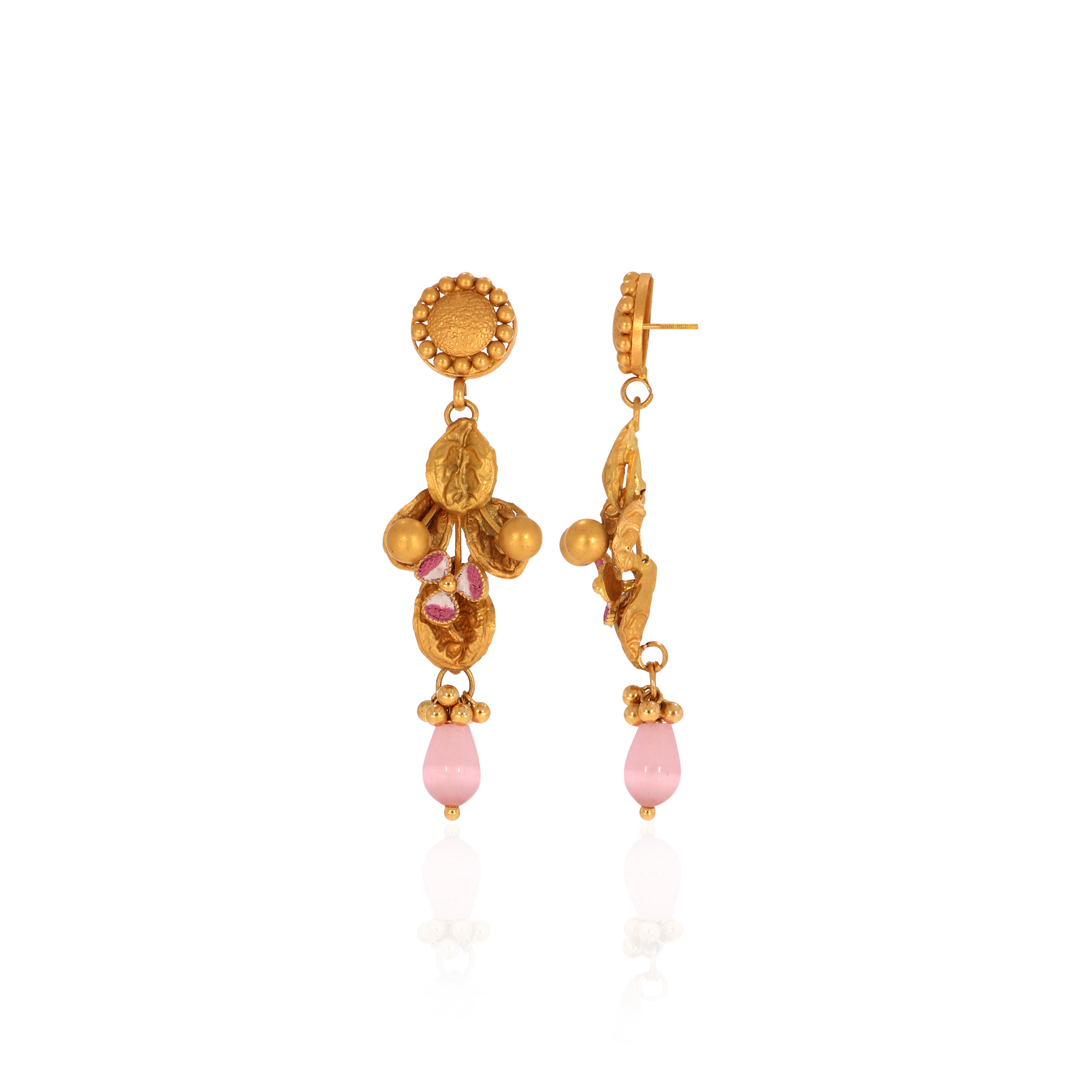 22K Yellow Gold Antique Drop Earrings-GPGN-D000779690 - Senco Gold and Diamonds