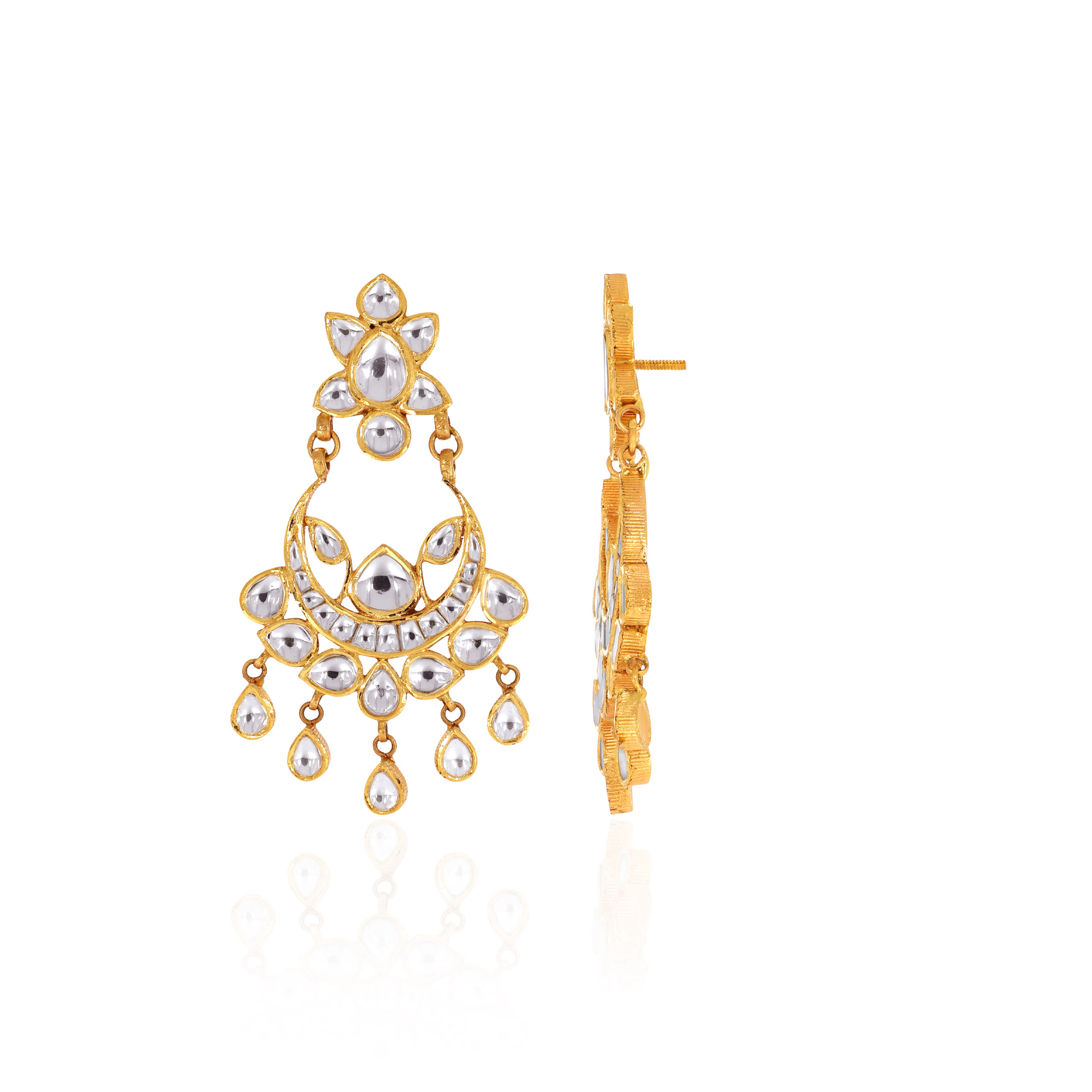 22K Yellow Gold Drop Earrings-GPGN-SAD0003480 - Senco Gold and Diamonds