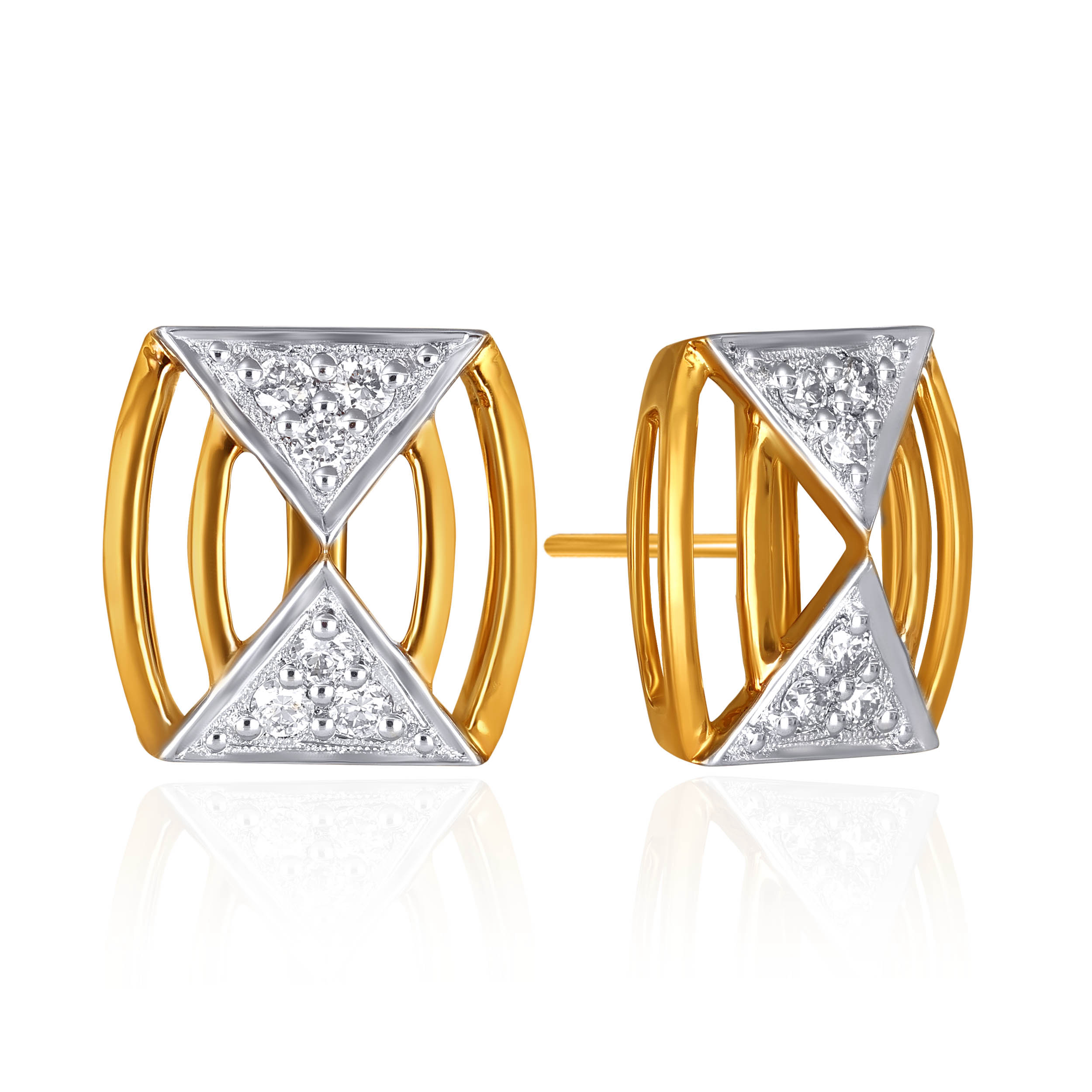 Modern Hourglass Diamond Studs - Senco Gold and Diamonds