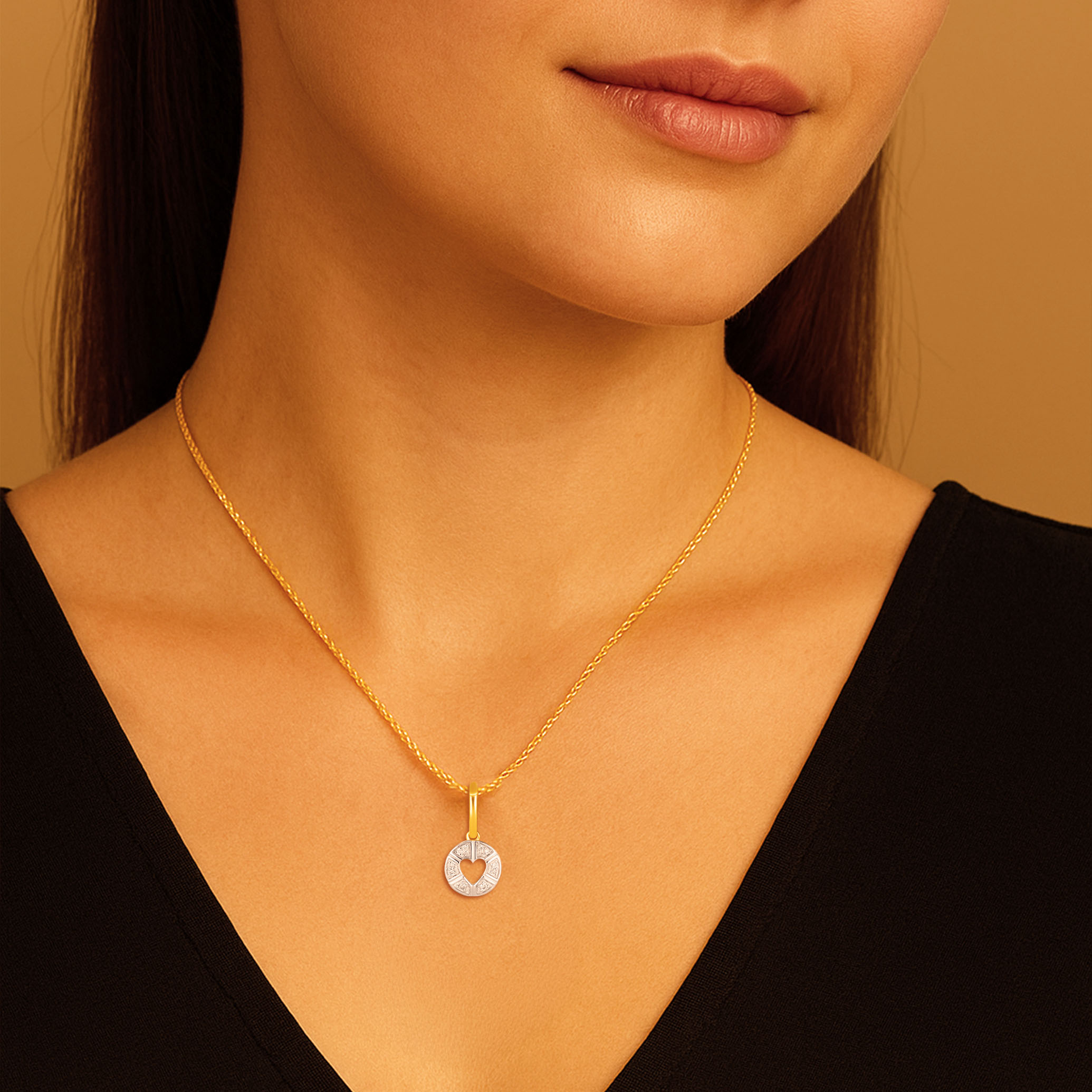 Lumina Heart Outline Diamond Pendant - Senco Gold and Diamonds