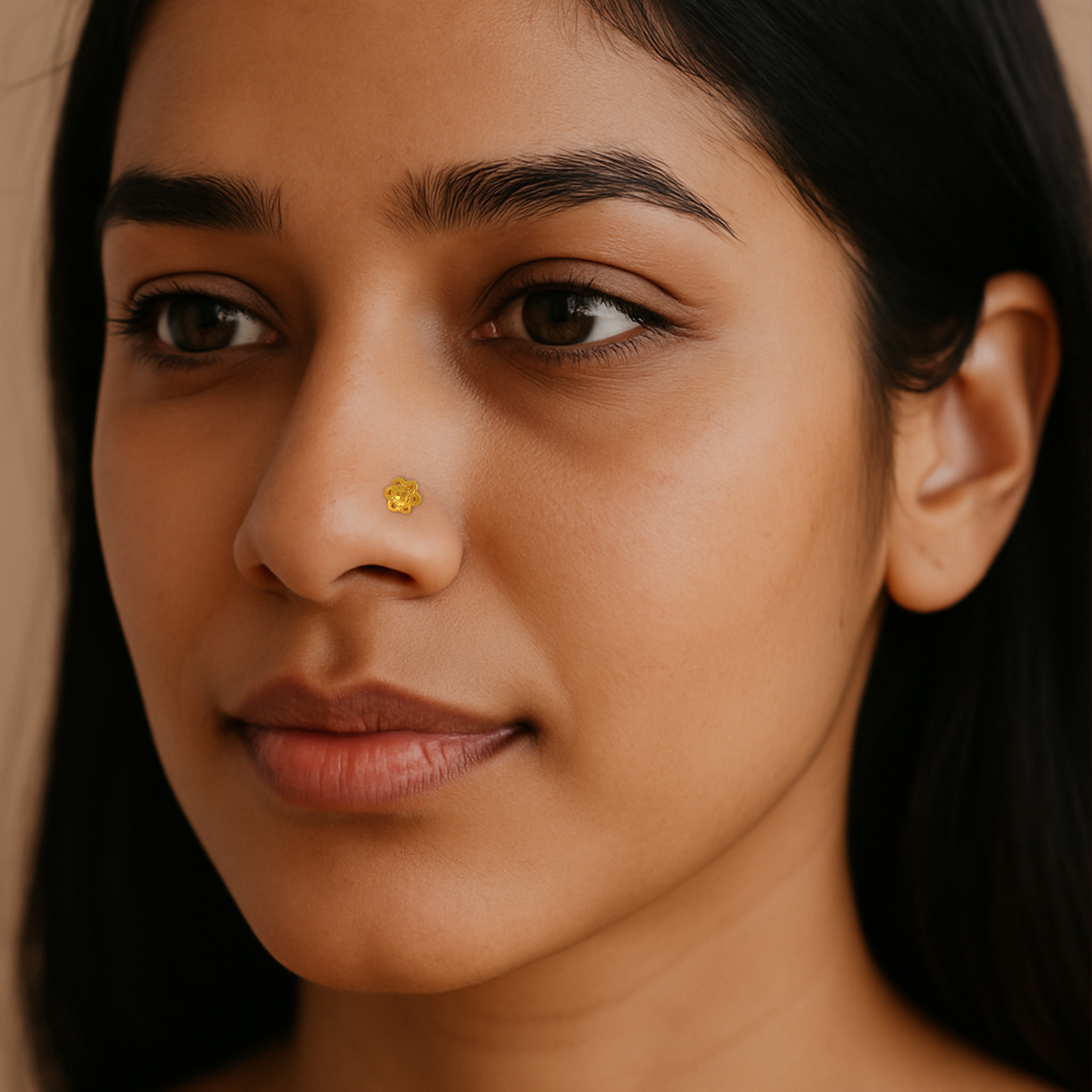 Floral Orb Gold Nosepin - Senco Gold and Diamonds