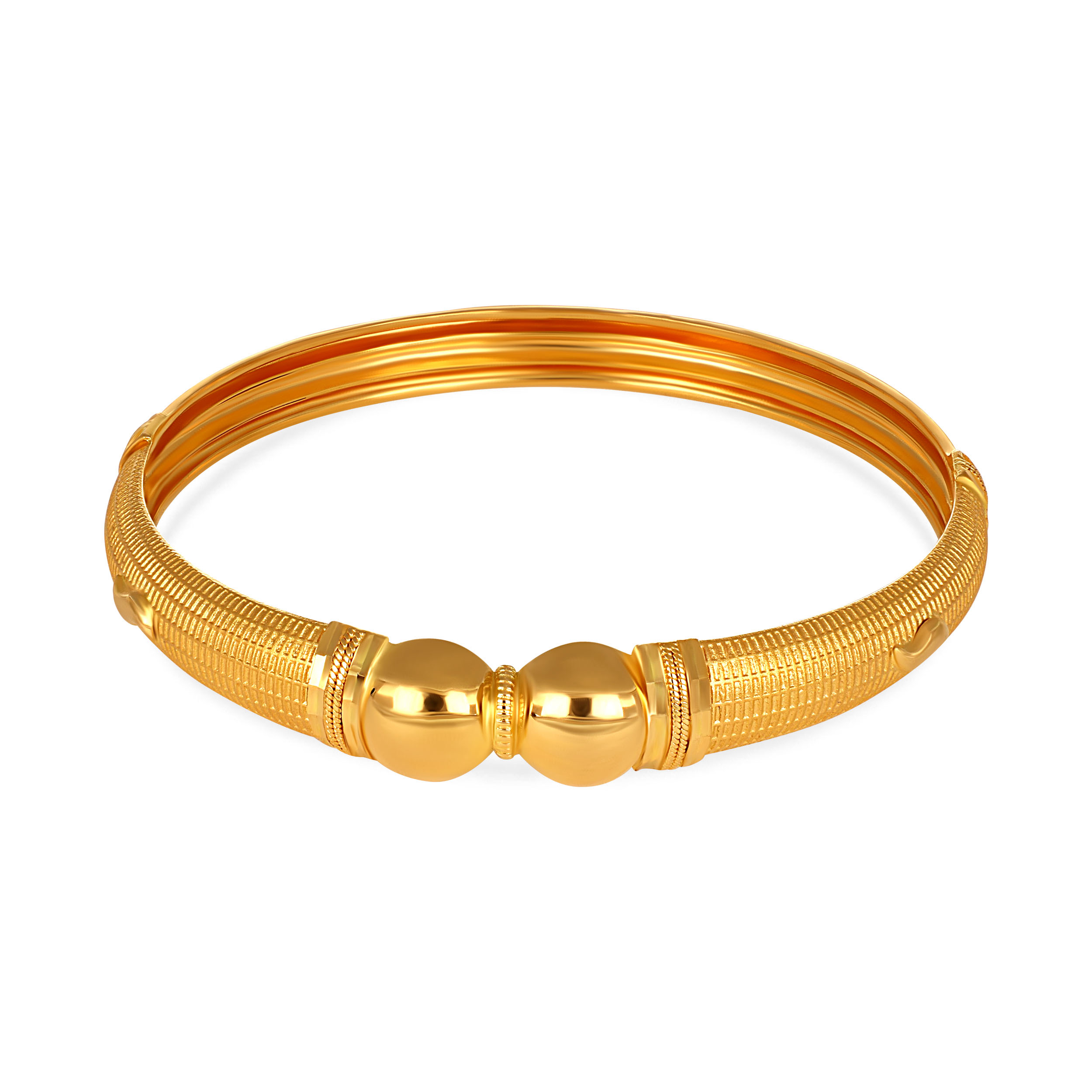 Artisan Spherical Gold Chur Bangle - Senco Gold and Diamonds
