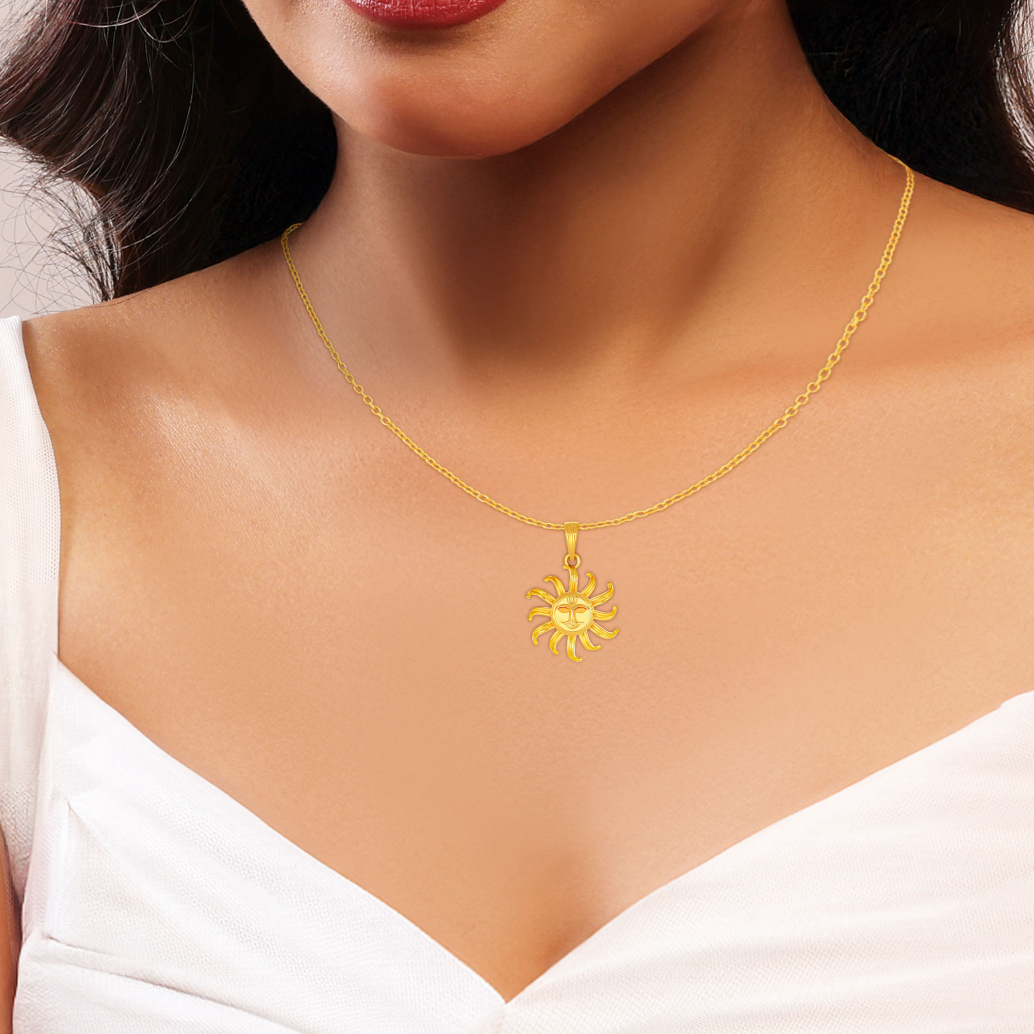 "Radiant Sunburst Gold Pendant  - Senco Gold and Diamonds