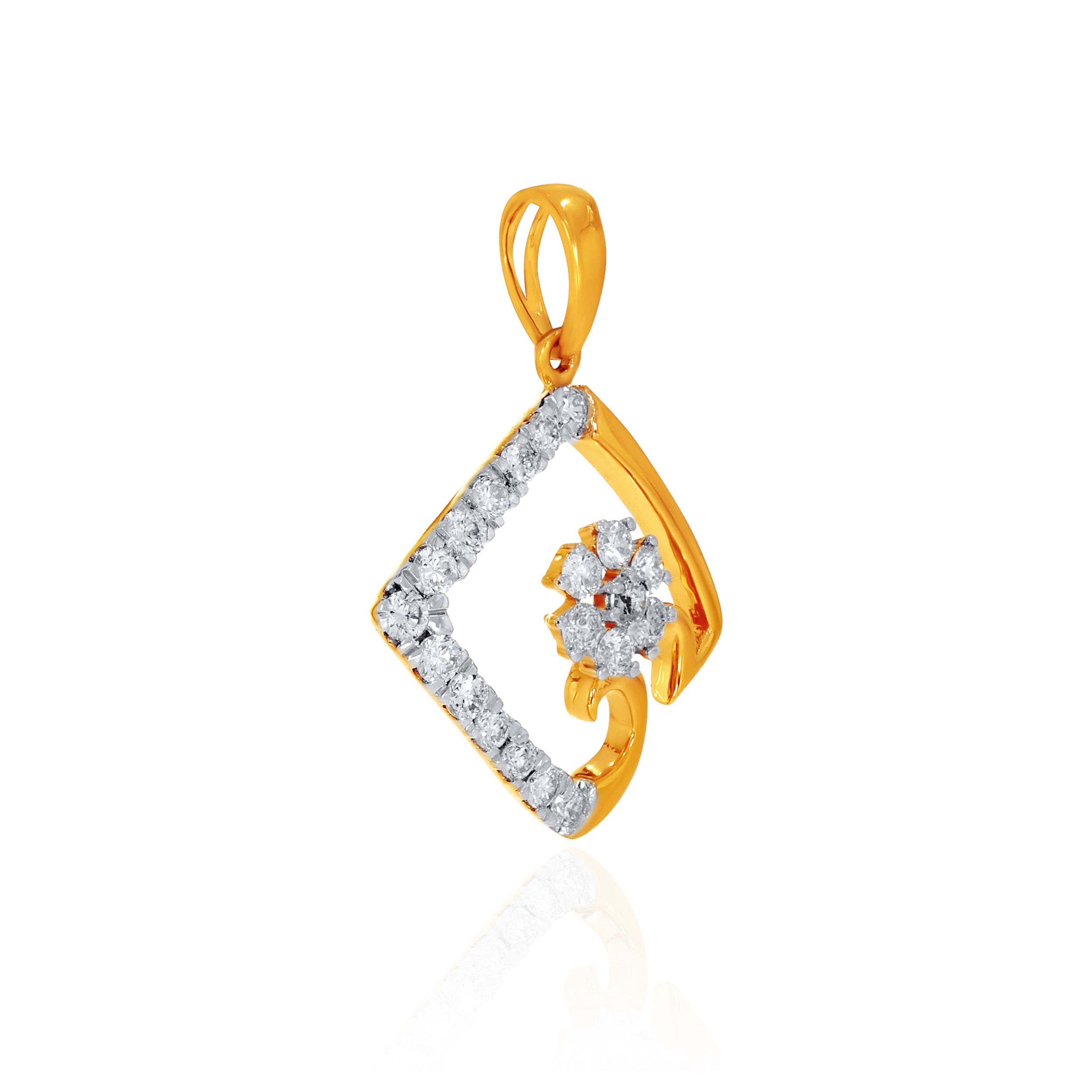Asymmetric Flower Diamond Pendant - Senco Gold and Diamonds