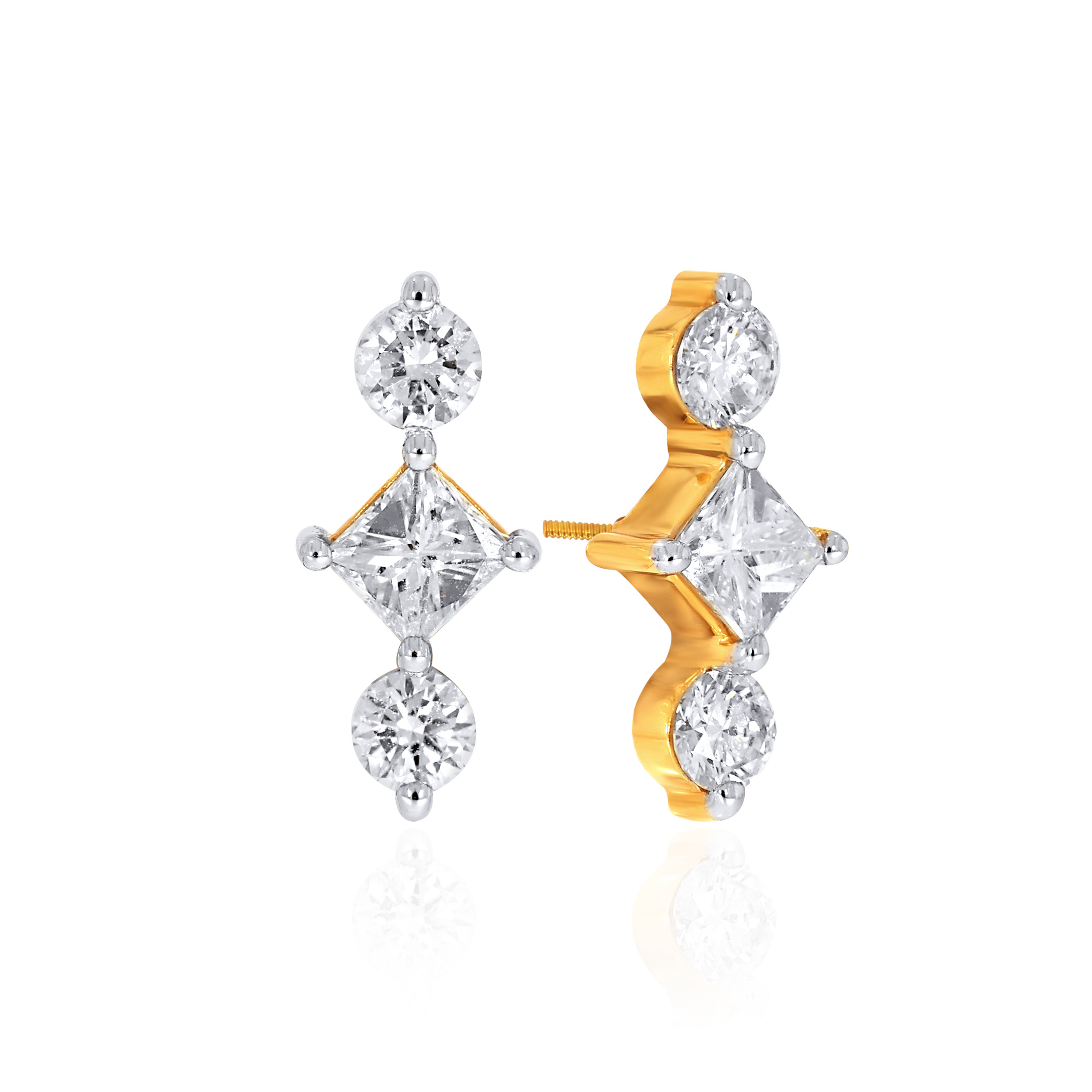 18K Yellow Gold Studs Earrings-DT-D000774405 - Senco Gold and Diamonds