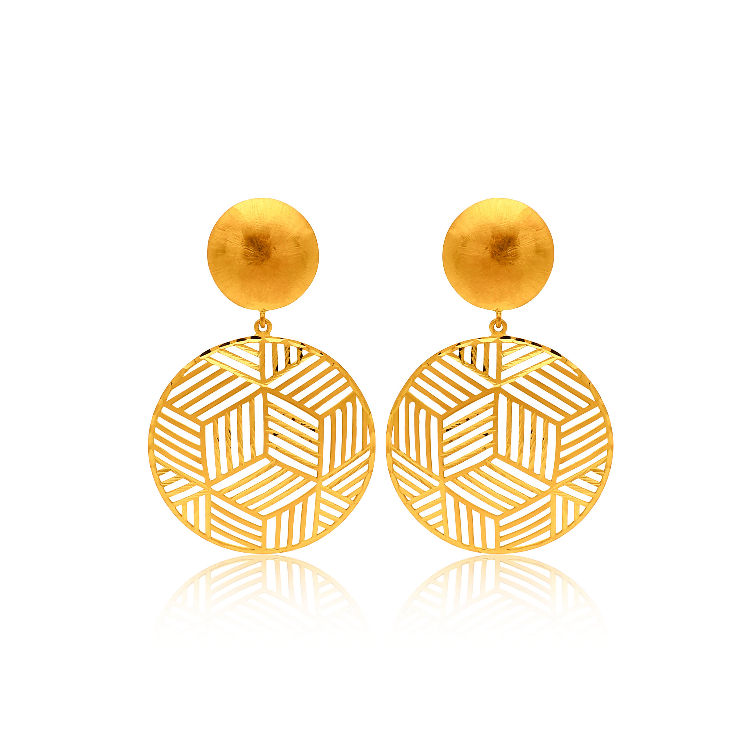 22K Yellow Gold Danglers Earrings-GP-SAD0005106 - Senco Gold and Diamonds