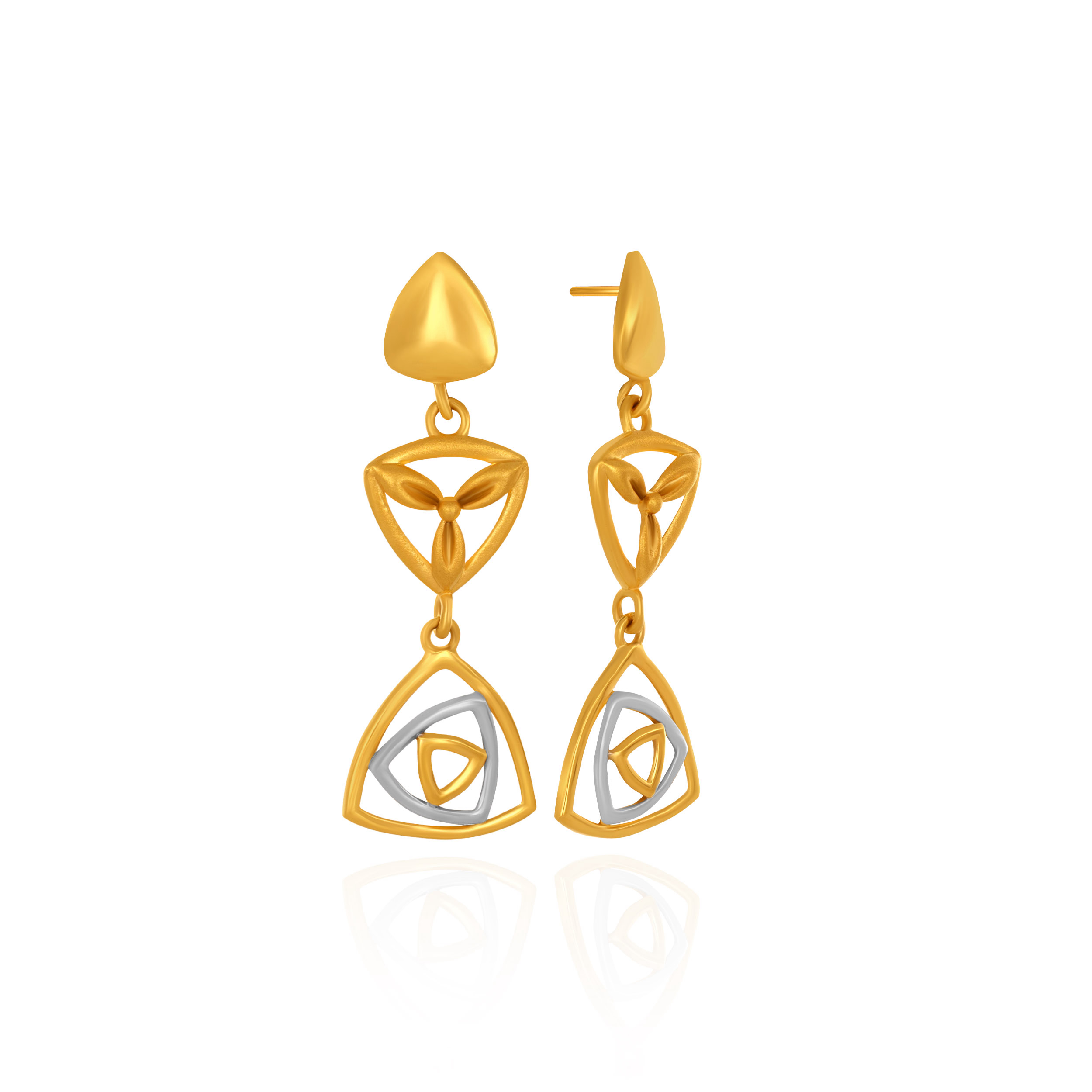 Artistic Motif Gold Earrings - Senco Gold and Diamonds