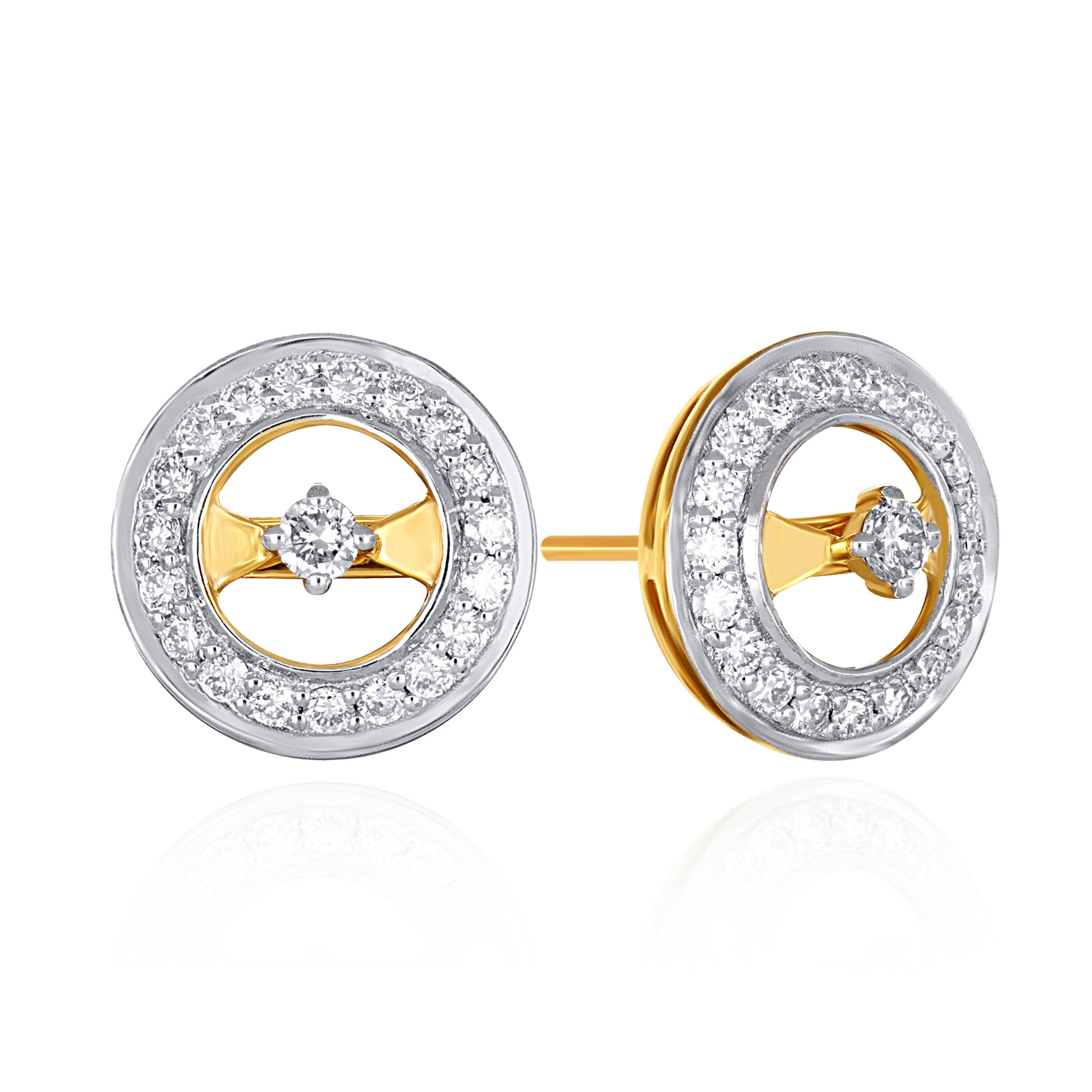 Disc Sparkle Diamond Studs - Senco Gold and Diamonds