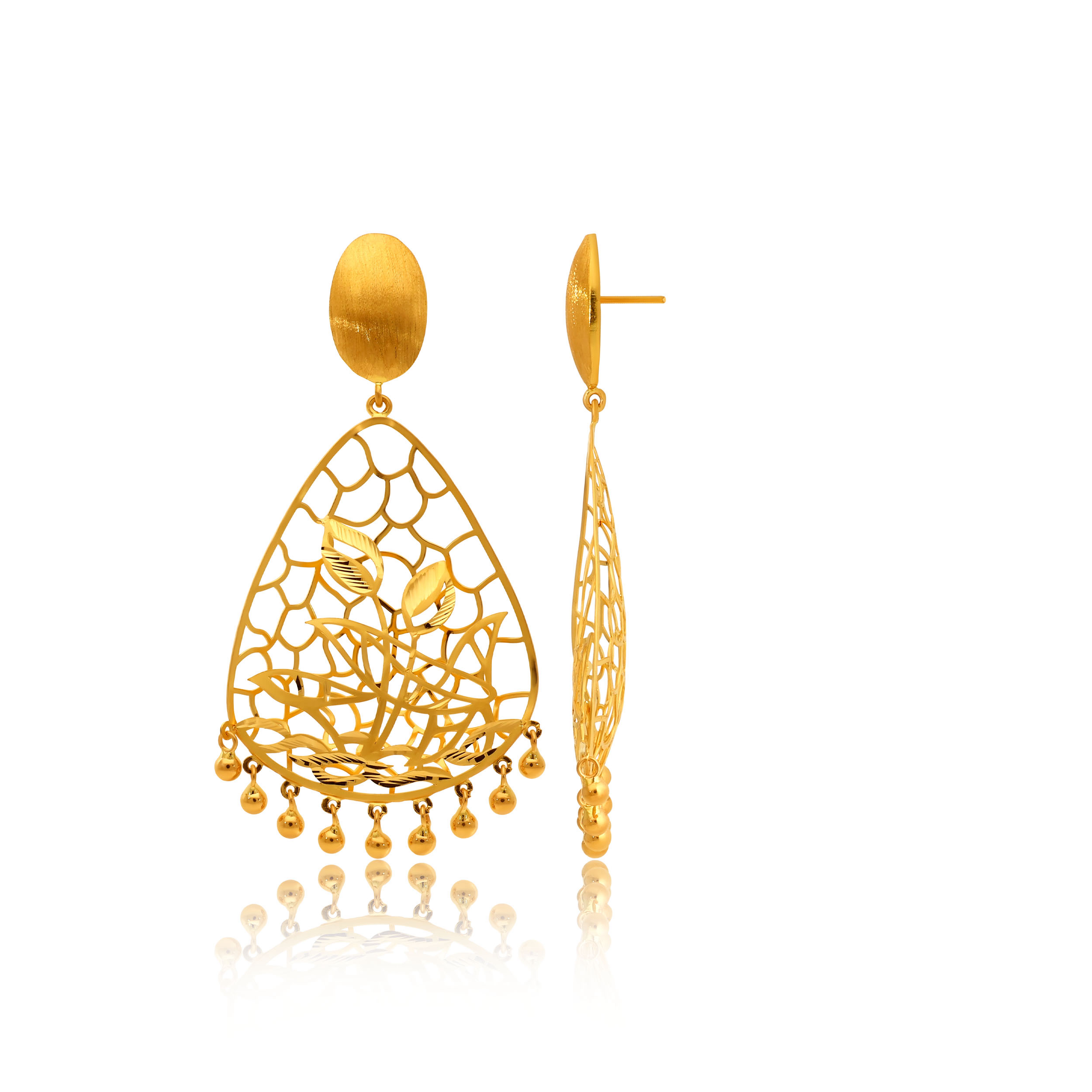 22K Yellow Gold Drop Earrings-GPNGP-SAD0005862 - Senco Gold and Diamonds