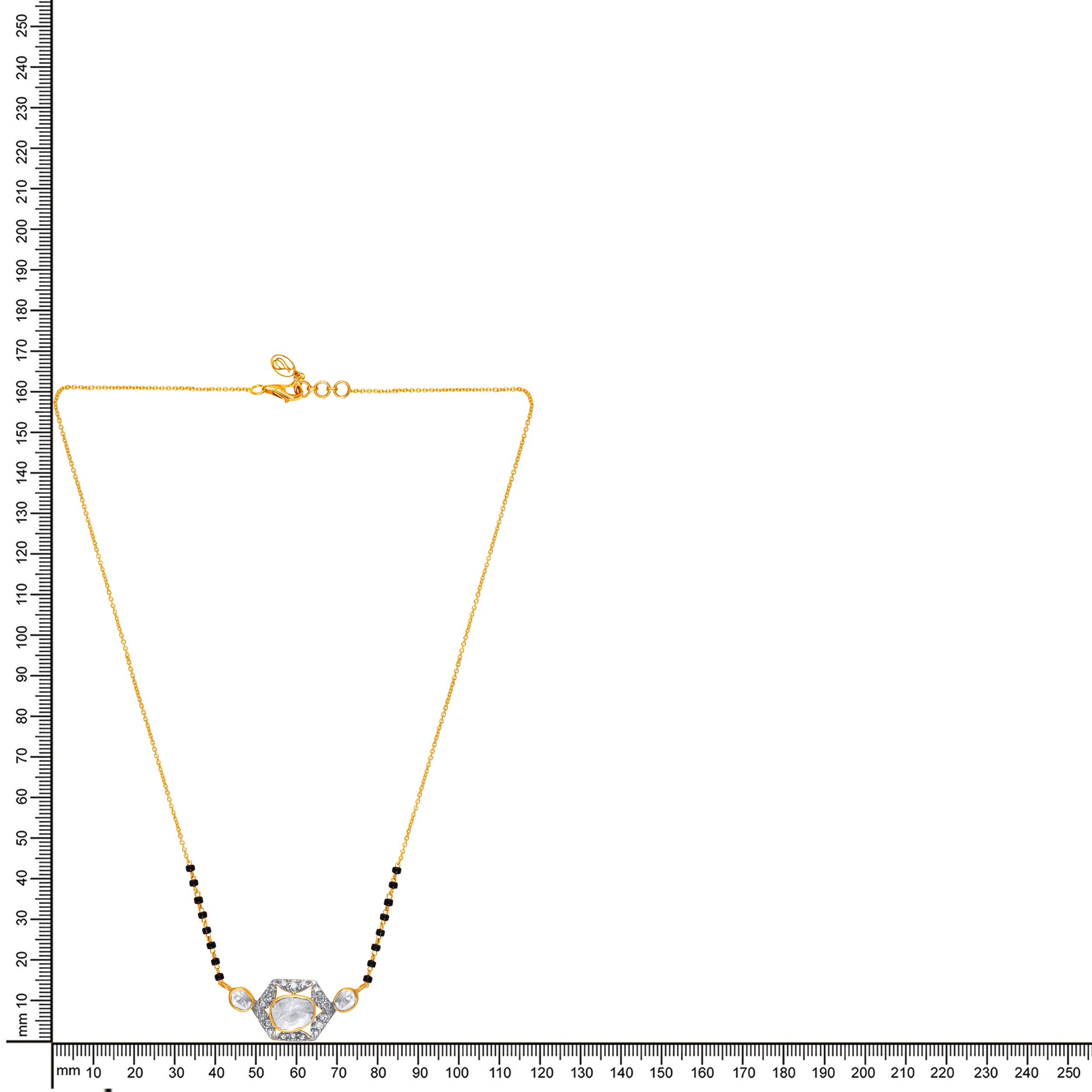 Hexagonal Halo Diamond Mangalsutra - Senco Gold and Diamonds