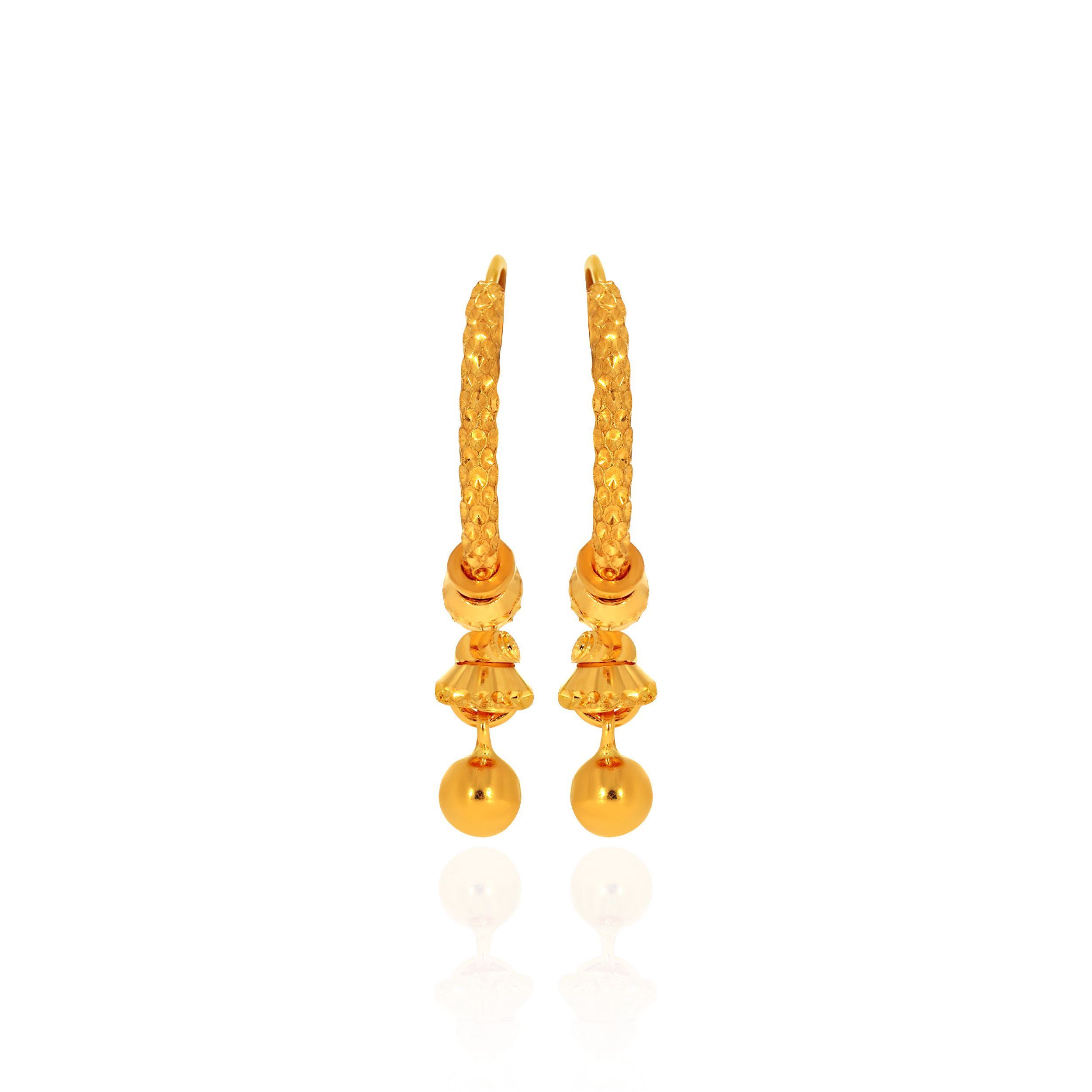 Ornate Loop Gold Hoop Earrings - Senco Gold and Diamonds