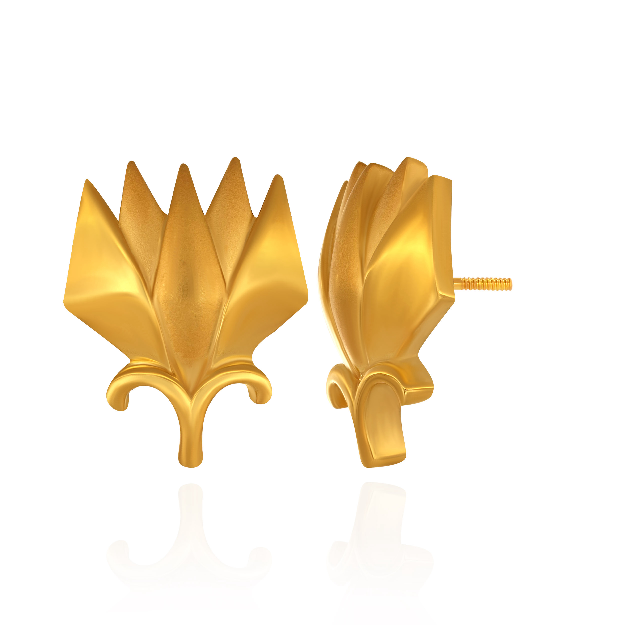 Versatile Sculpted Gold Studs - Senco Gold and Diamonds