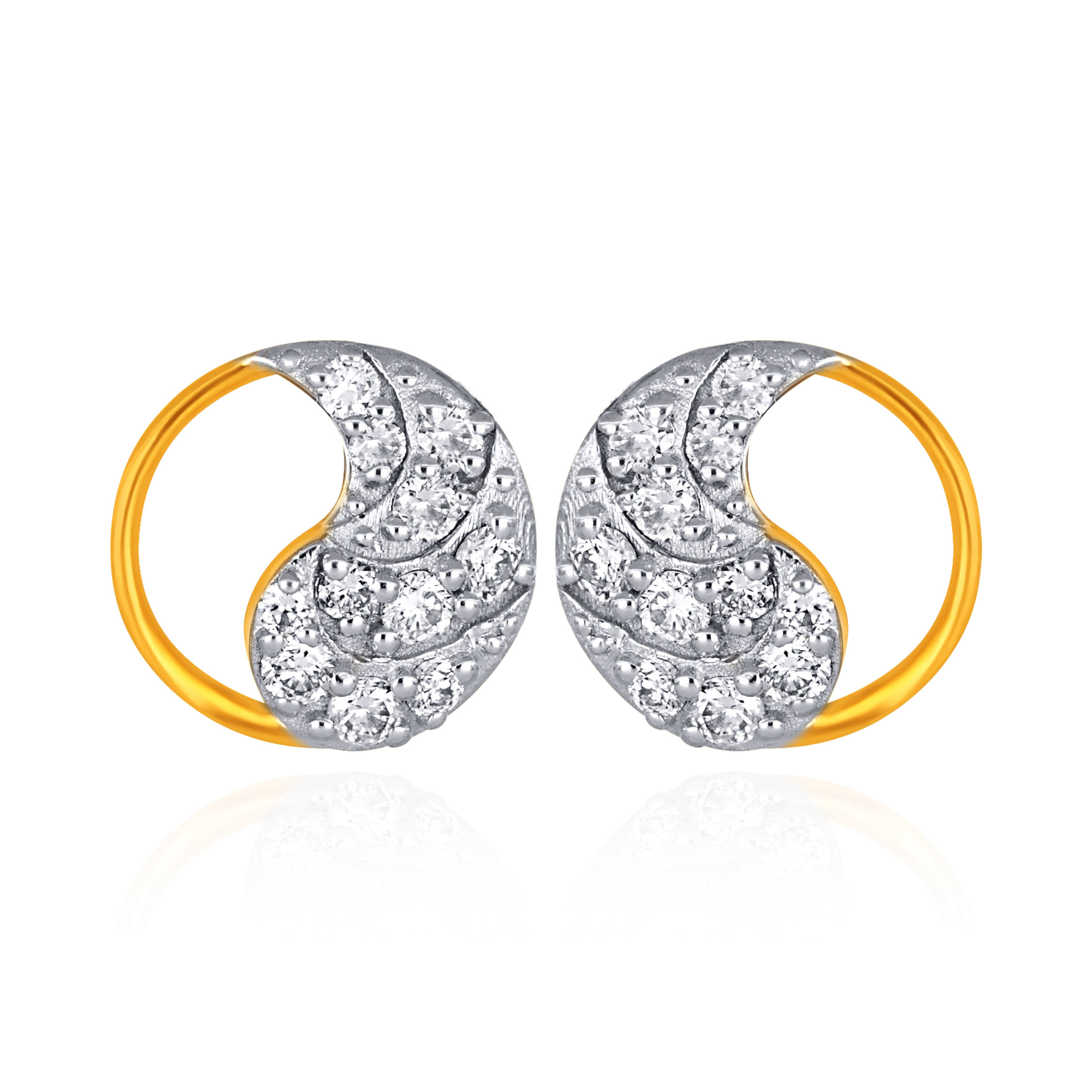 Half-Halo Diamond Studs - Senco Gold and Diamonds