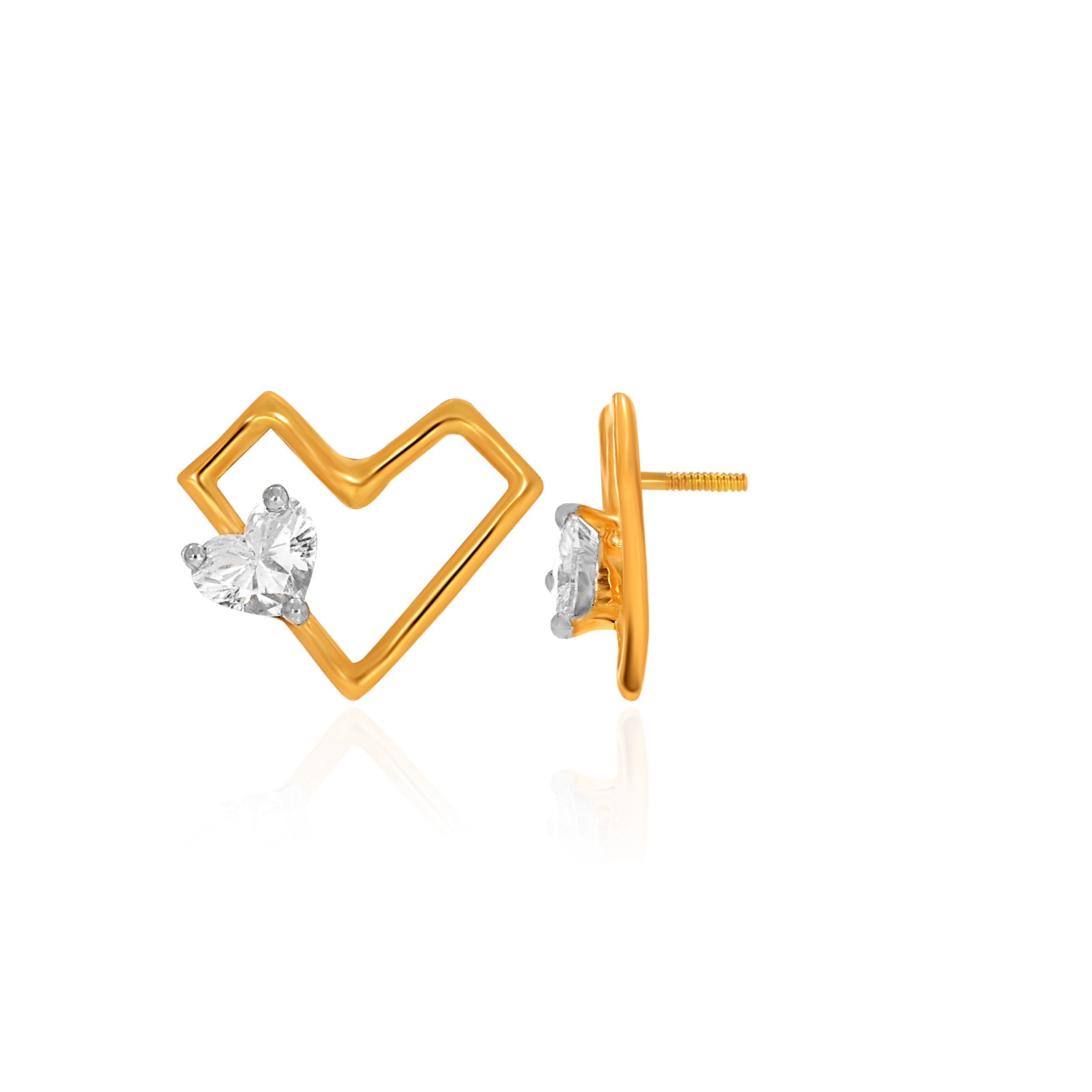Eternal Glow Heart Diamond Studs - Senco Gold and Diamonds
