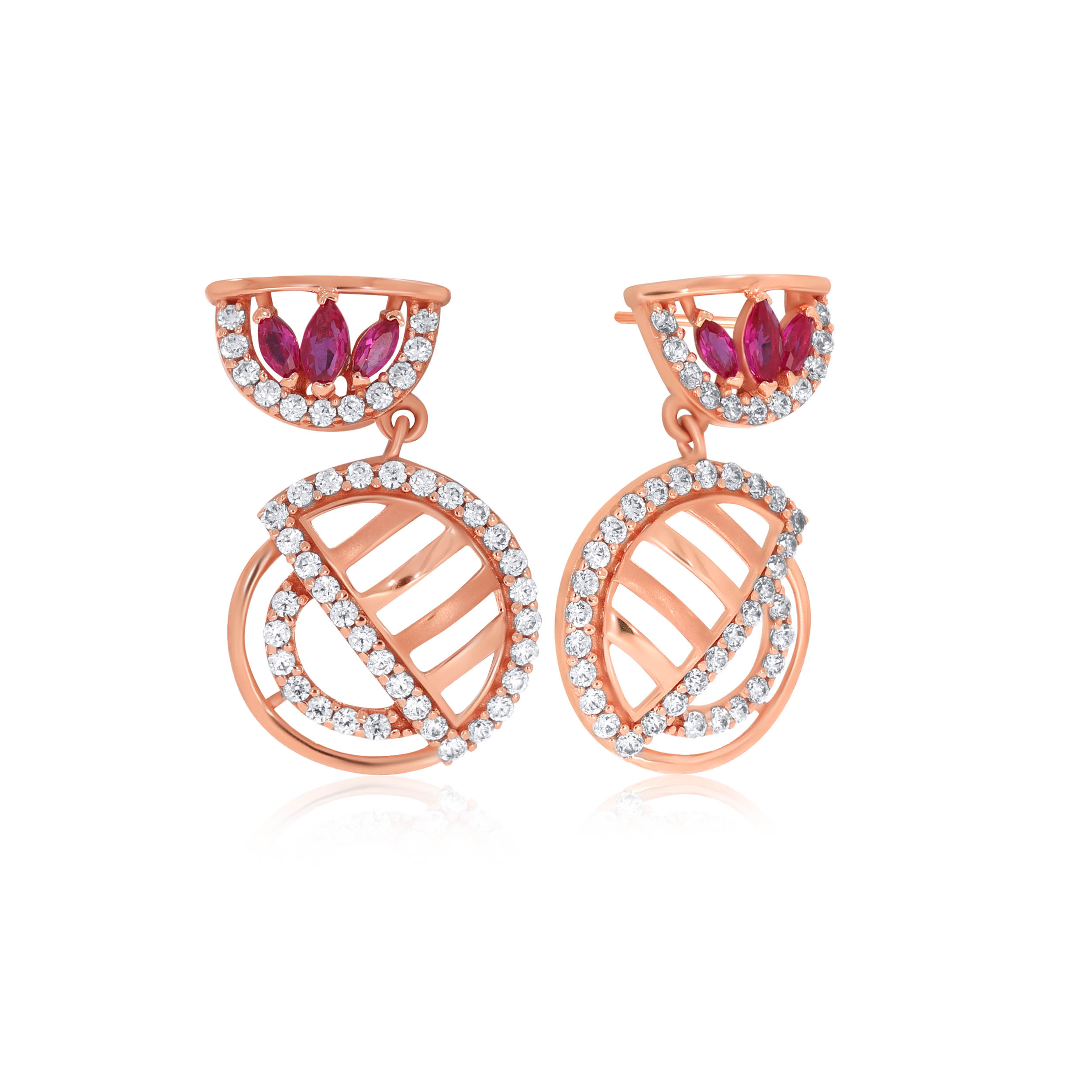 Wheel of Dazzle Gold Drop Earrings - Senco Gold and Diamonds