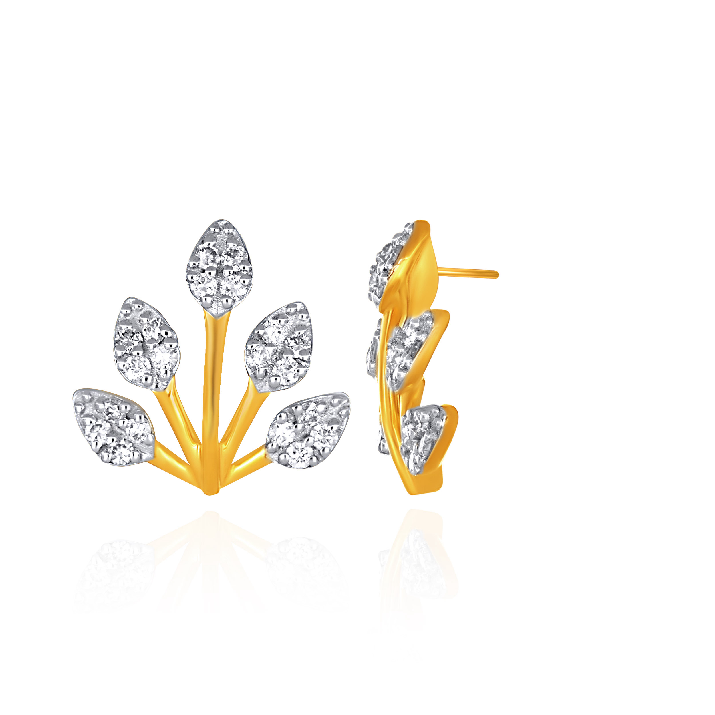  Leaflet Cluster Diamond Studs - Senco Gold and Diamonds