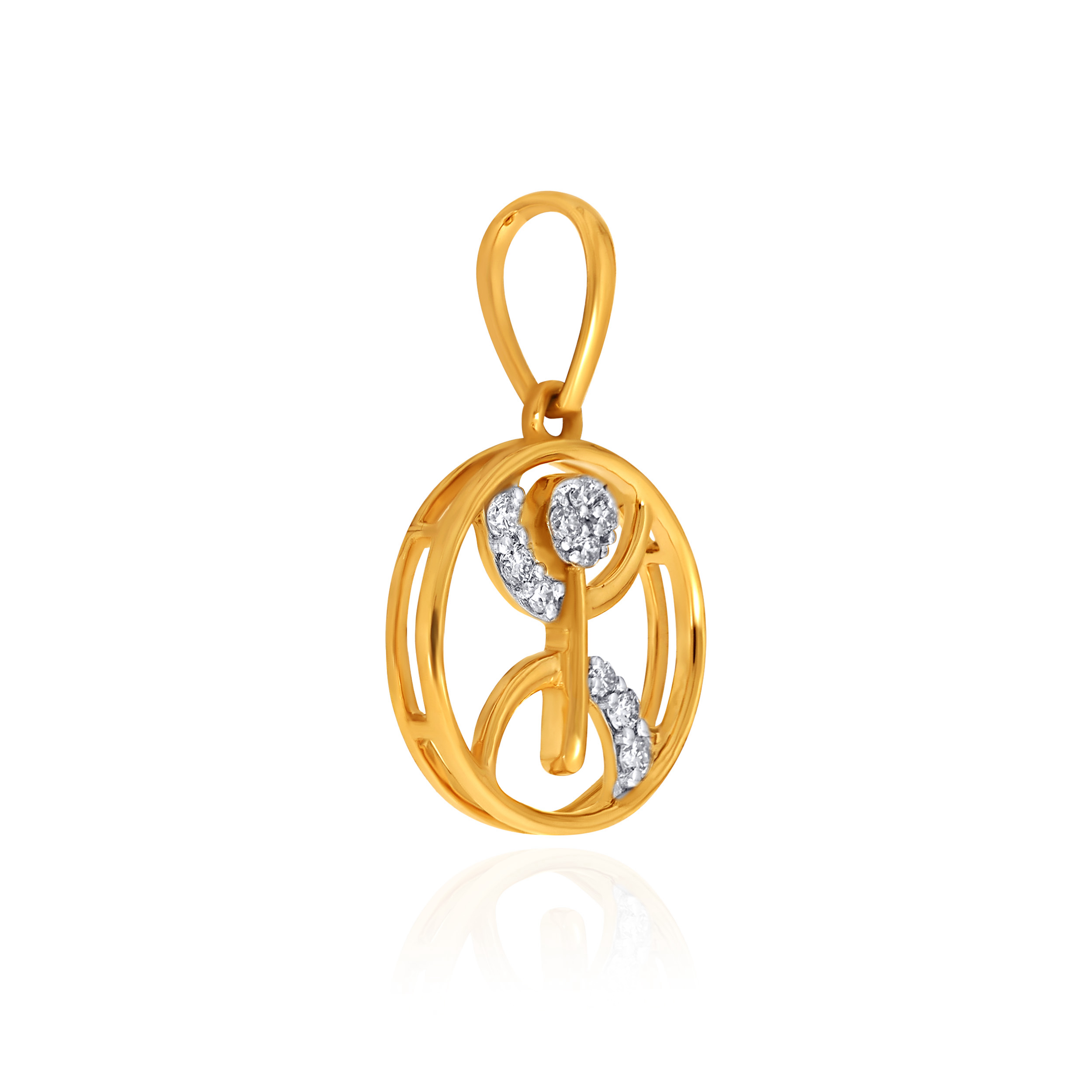 Twilight Curve Diamond Rakhi Pendant - Senco Gold and Diamonds