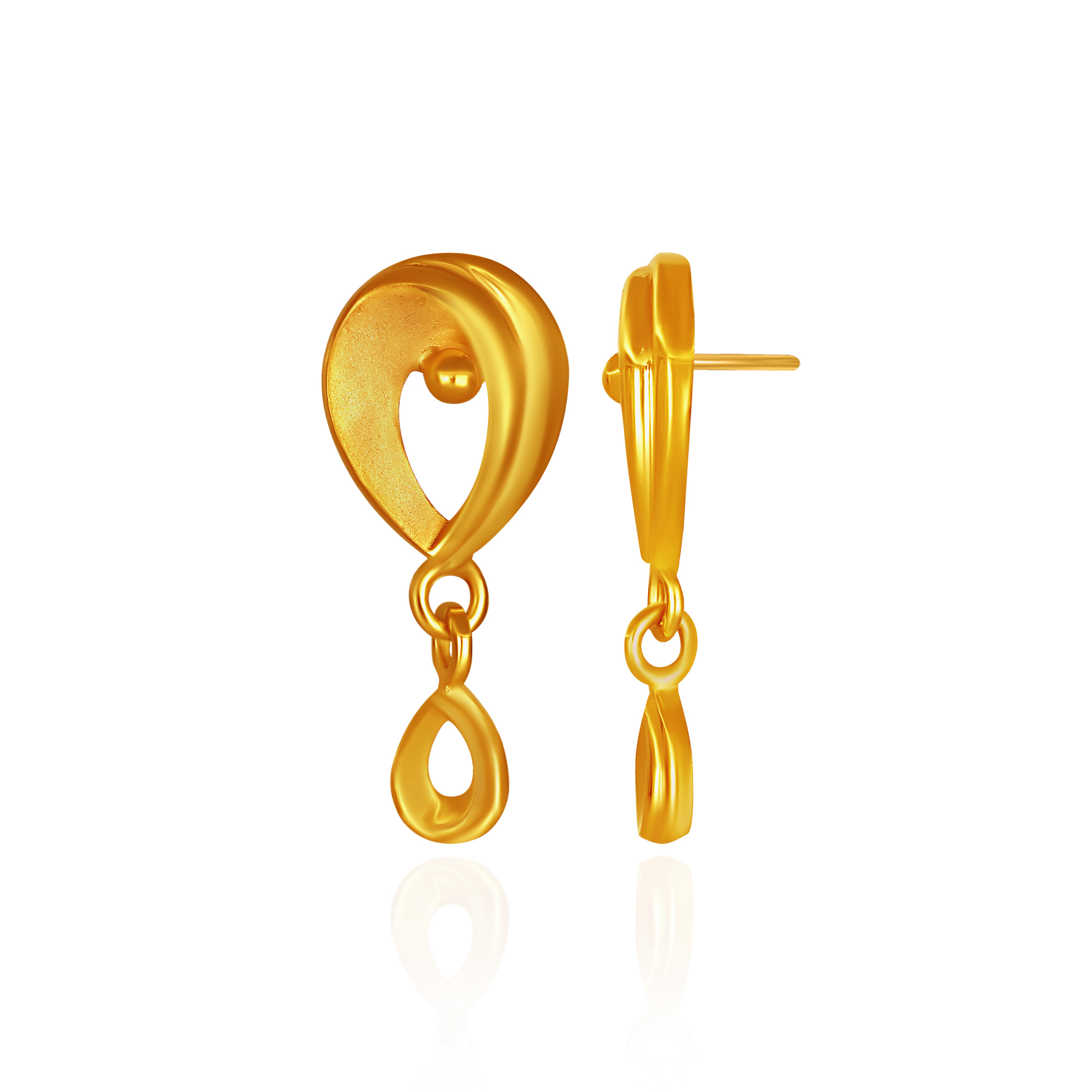 Lumina Sculpted Teardrop Gold Earrings - Senco Gold and Diamonds