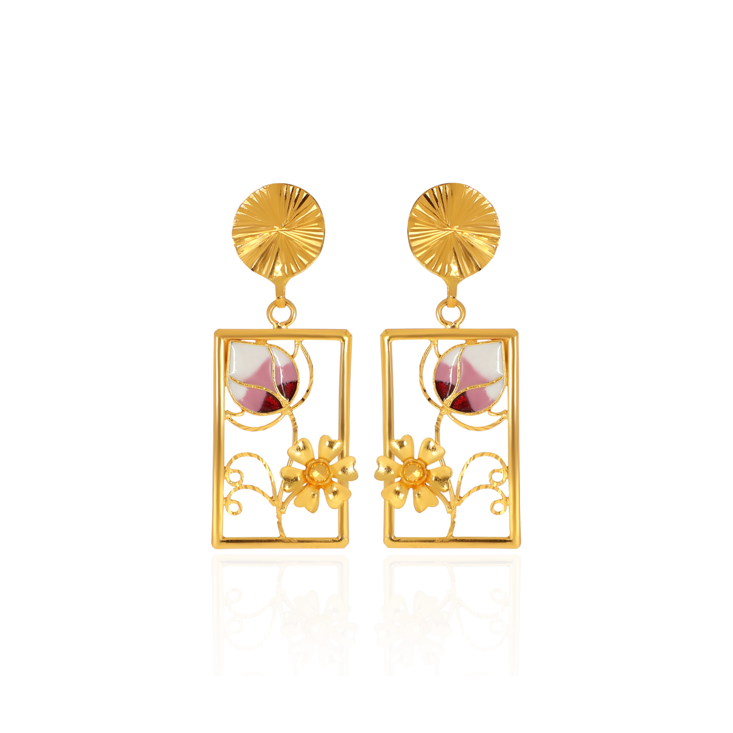 22K Yellow Gold Drop Earrings-GP-D000782699 - Senco Gold and Diamonds