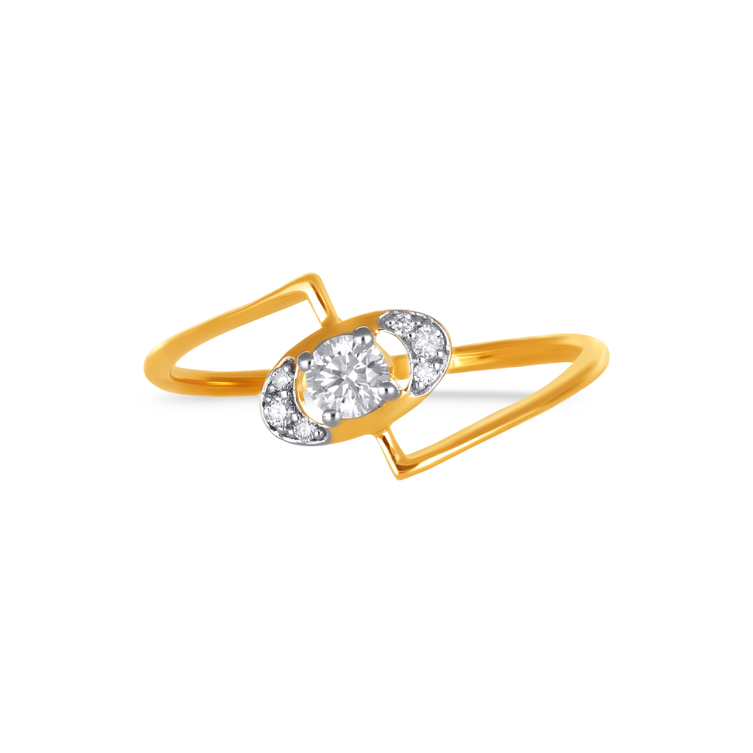 Blazing Brilliance Overlapping Solitaire Ring - Senco Gold and Diamonds