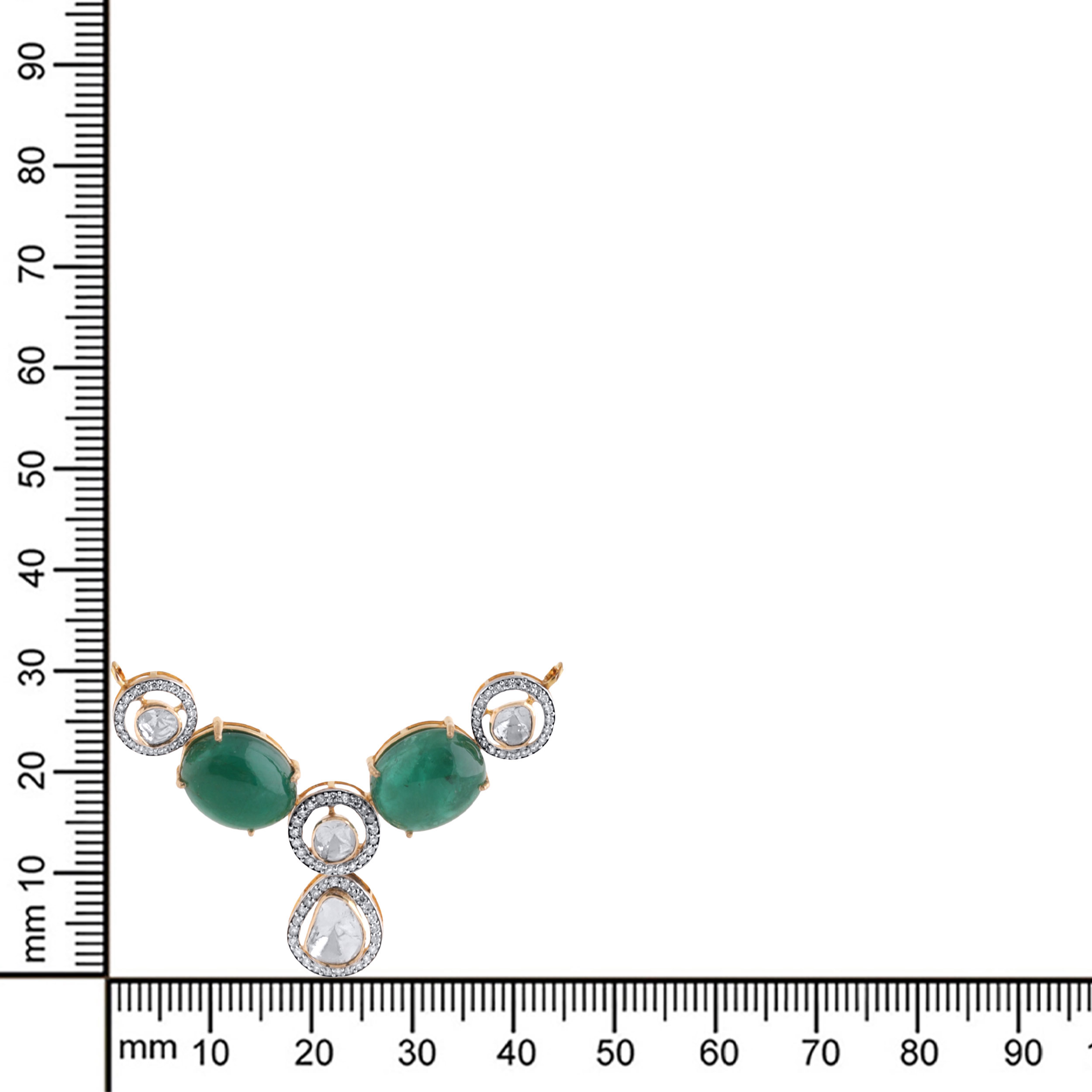 Emerald Dewdrop Polki Diamond Pendant - Senco Gold and Diamonds