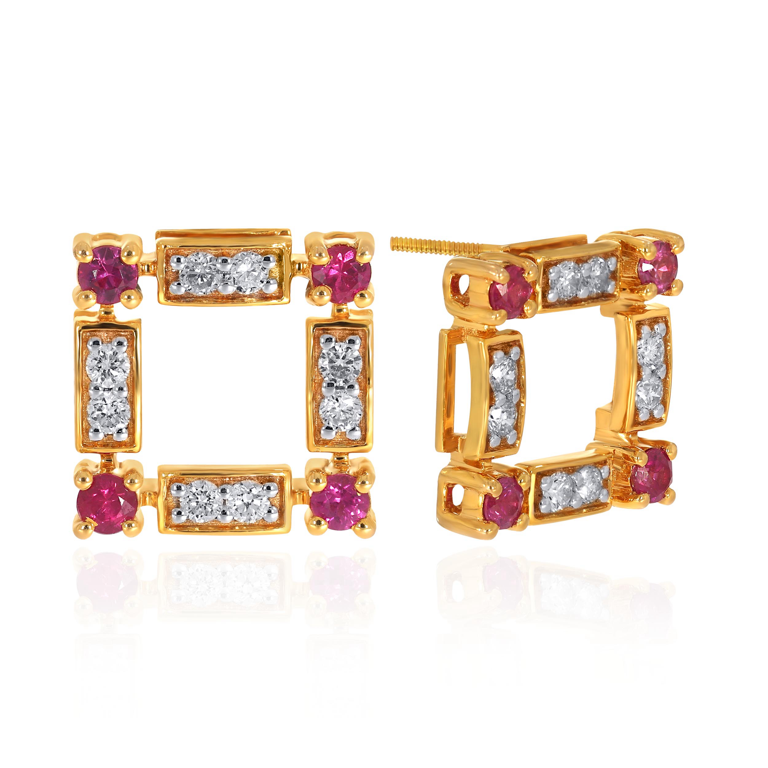 Radiant Square Diamond Studs - Senco Gold and Diamonds