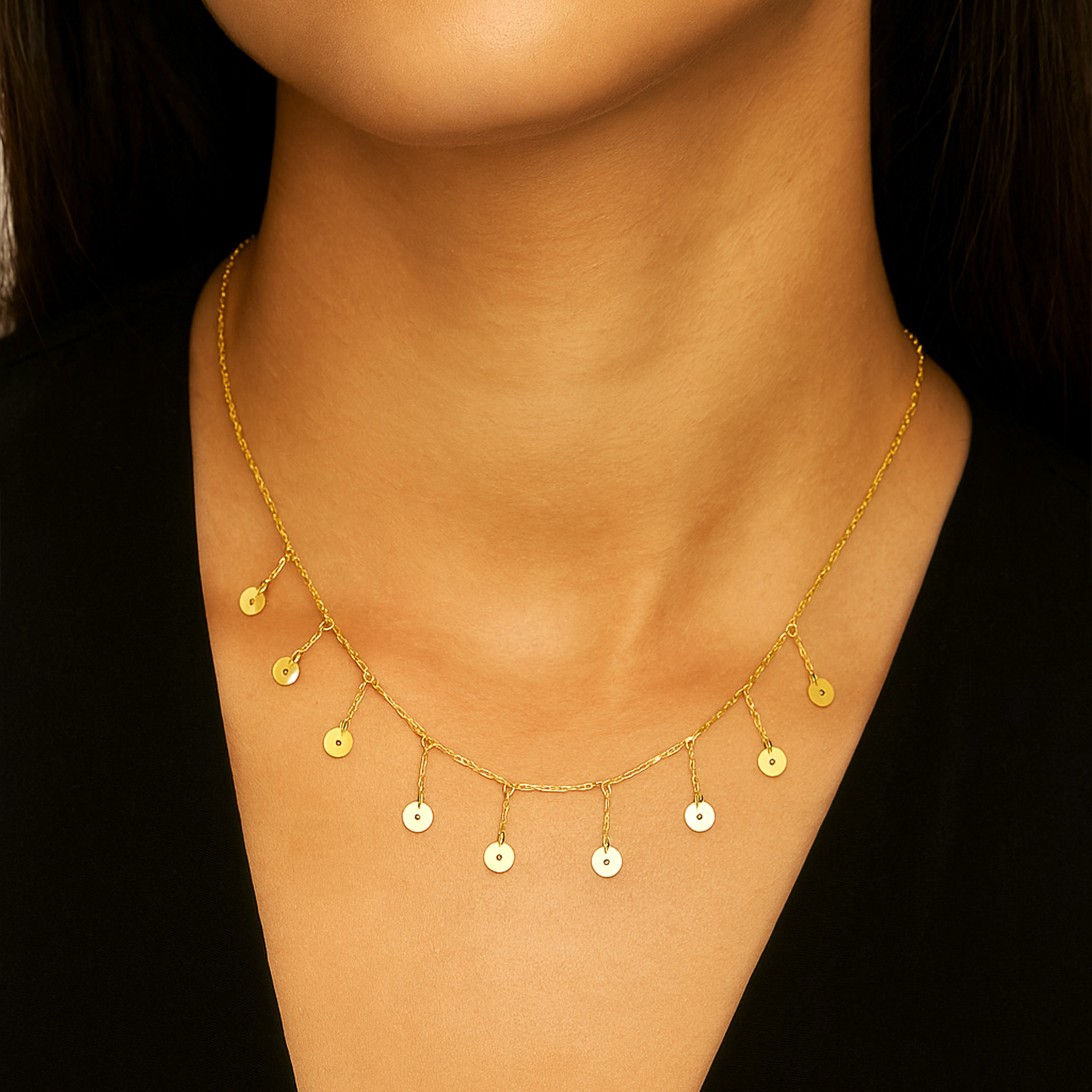 SunSpark Drop Gold Chain - Senco Gold and Diamonds