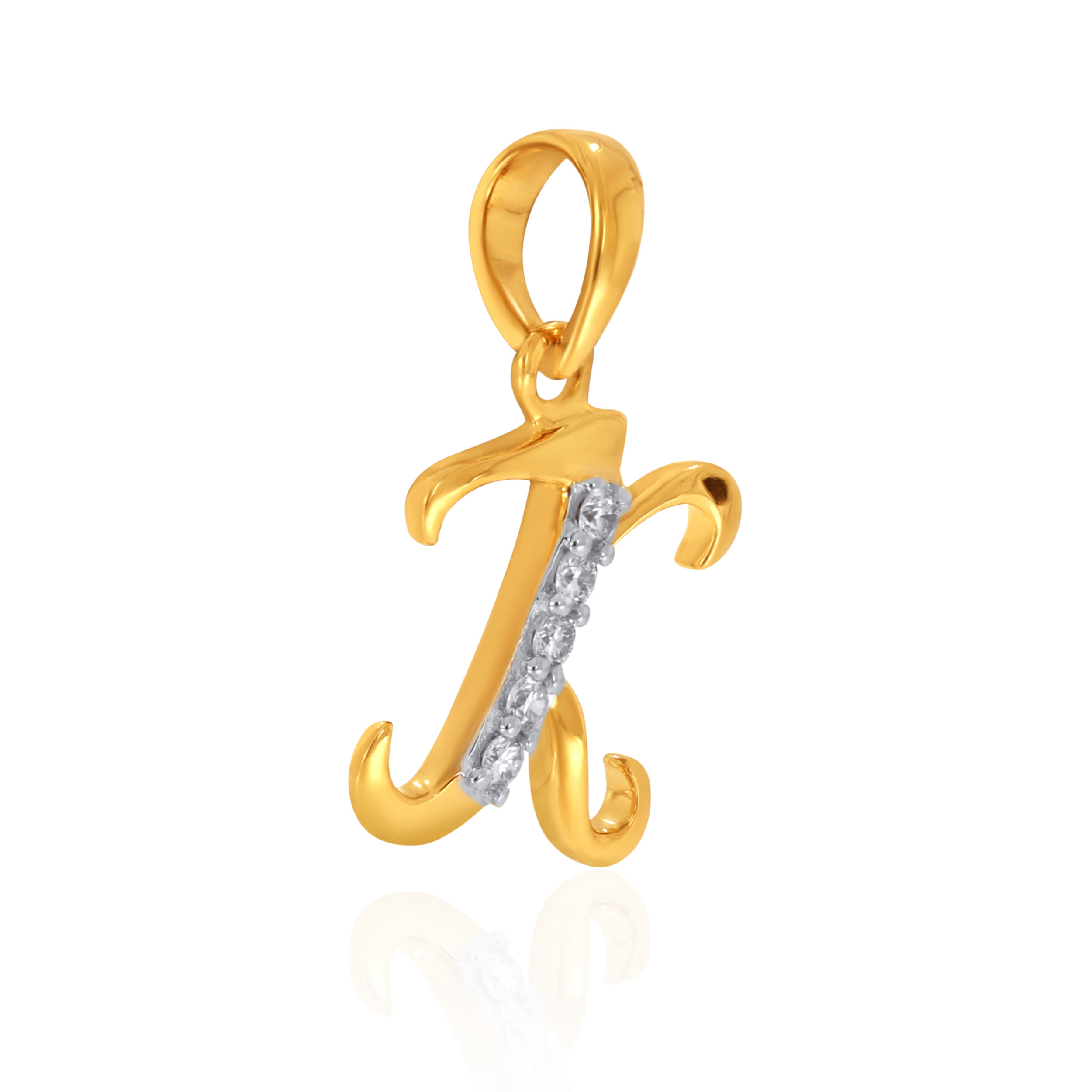 Contemporary "K" Initial Diamond Pendant - Senco Gold and Diamonds