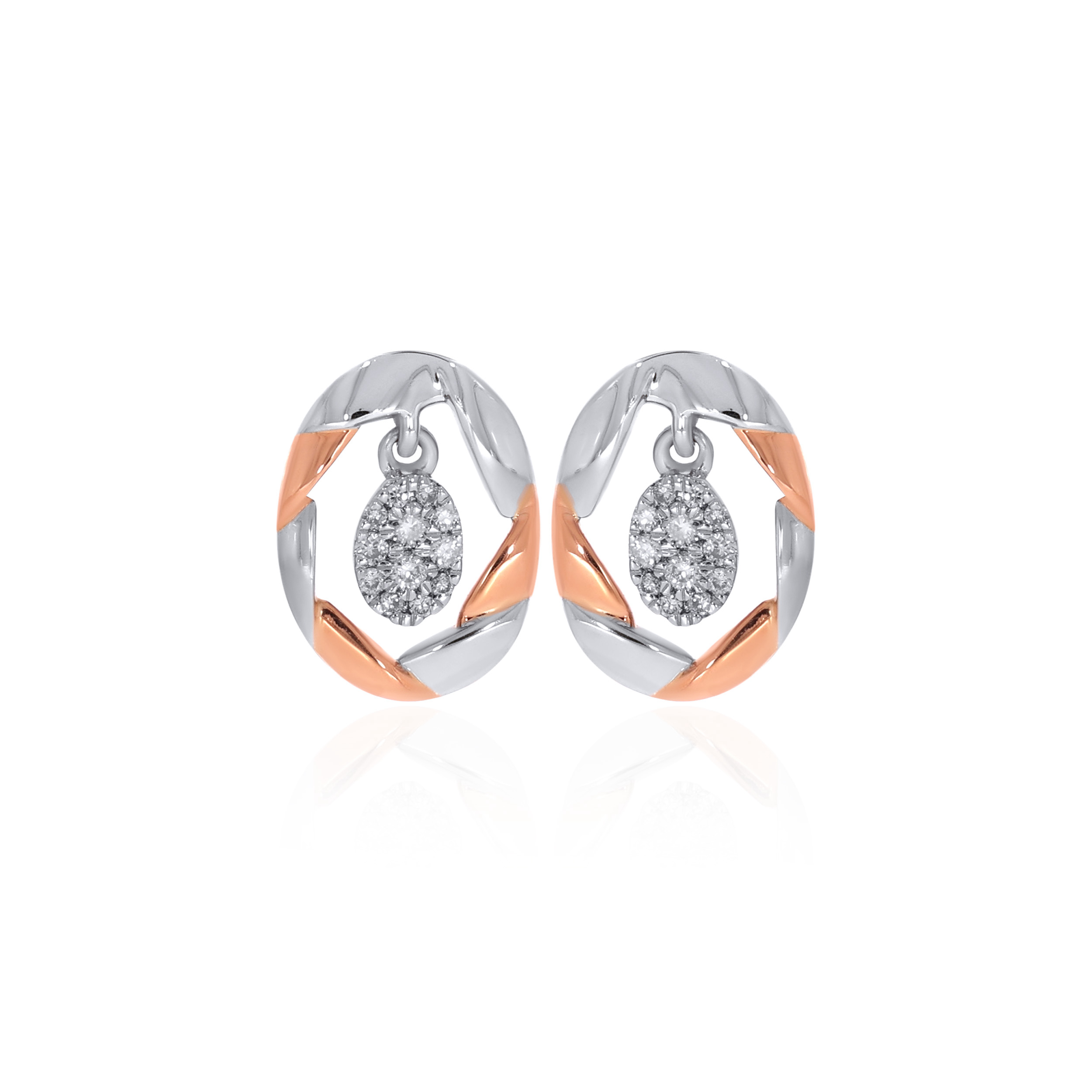 Celestial Halo Platinum Studs - Senco Gold and Diamonds