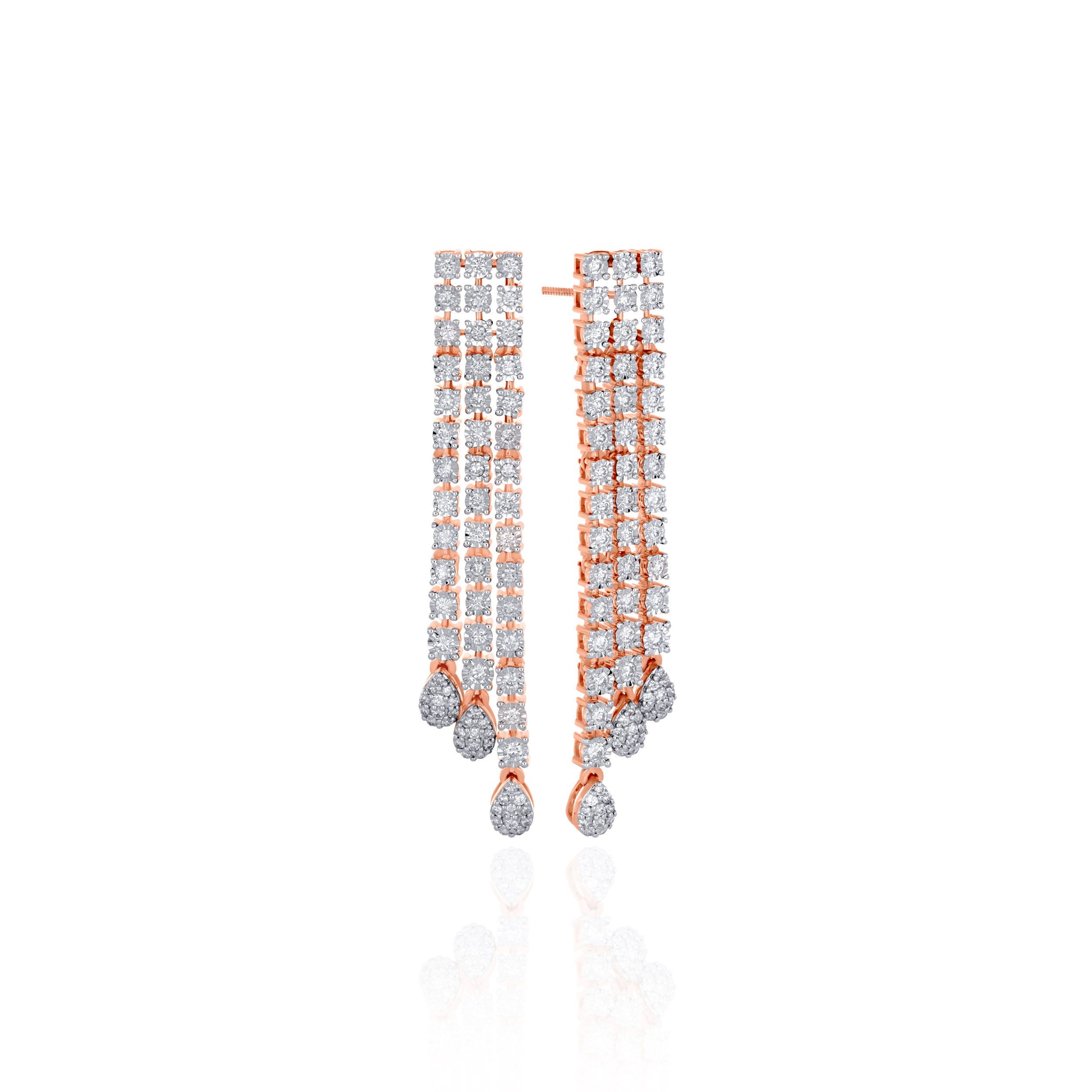 Draped Waterfall Diamond Long Earrings - Senco Gold and Diamonds