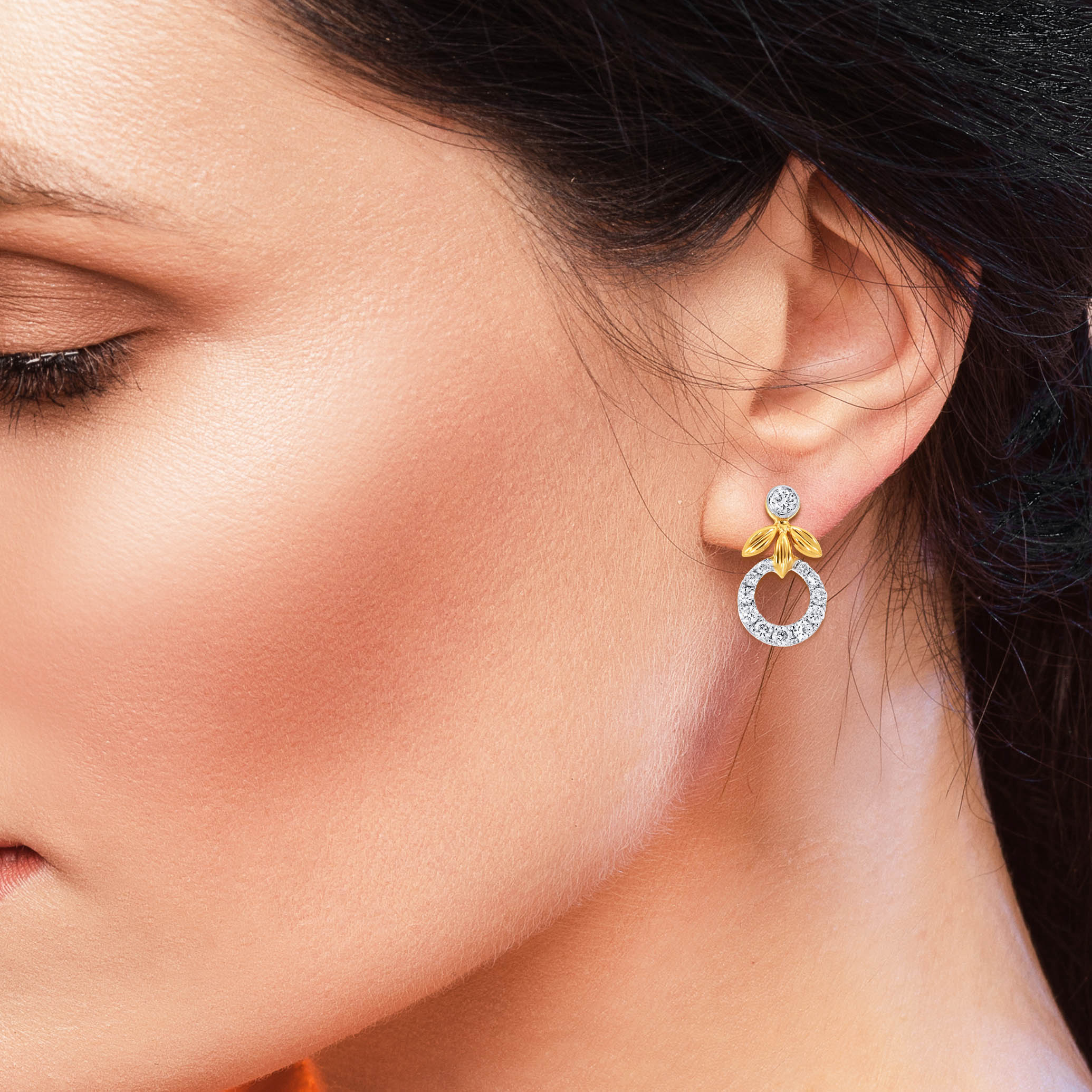 Petal Halo Diamond Earrings - Senco Gold and Diamonds