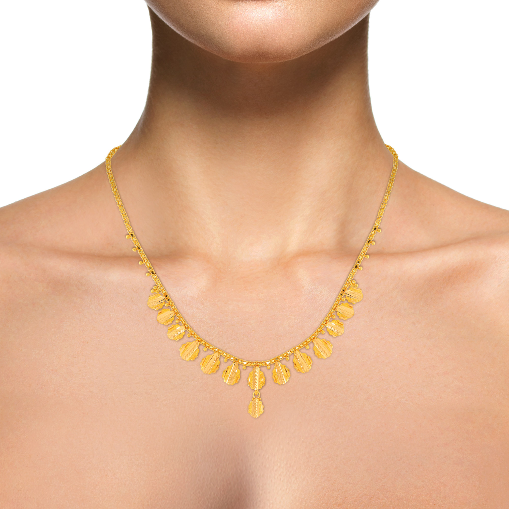 22K Yellow Gold Sleek Necklace-GN-D000709932 - Senco Gold and Diamonds
