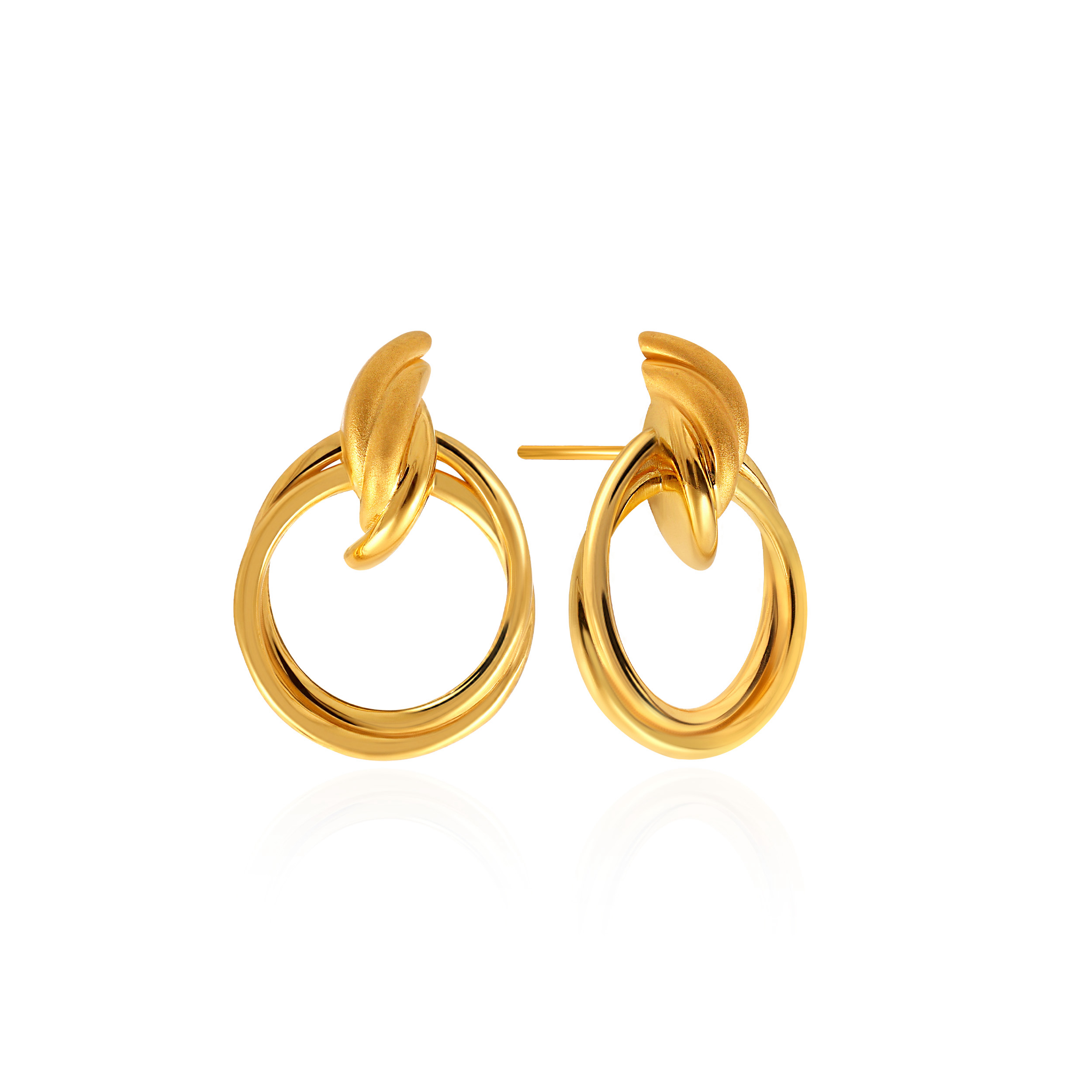 Radiant Orb Gold Studs - Senco Gold and Diamonds