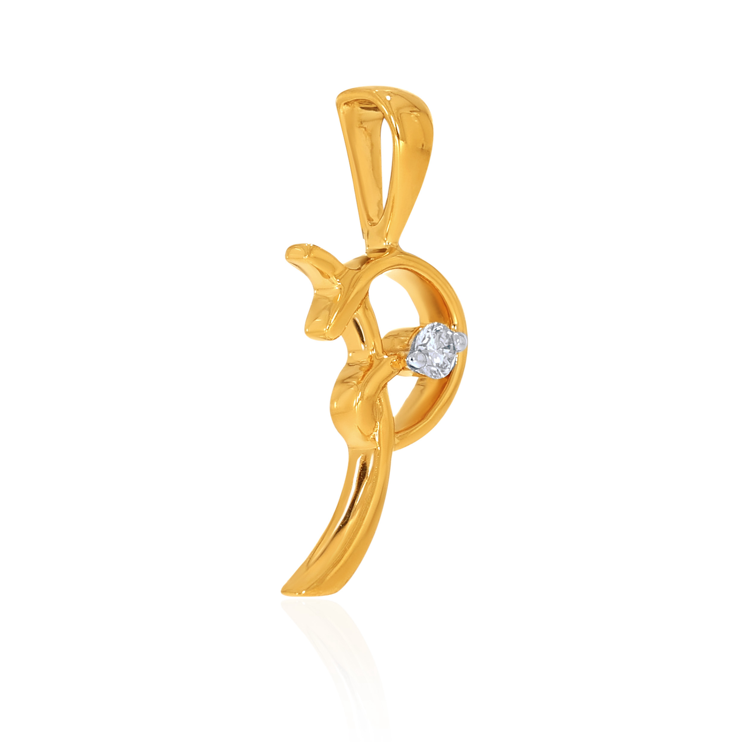 18K Yellow Gold P Alphabet Diamond Pendant-DPN-D000748612 - Senco Gold and Diamonds