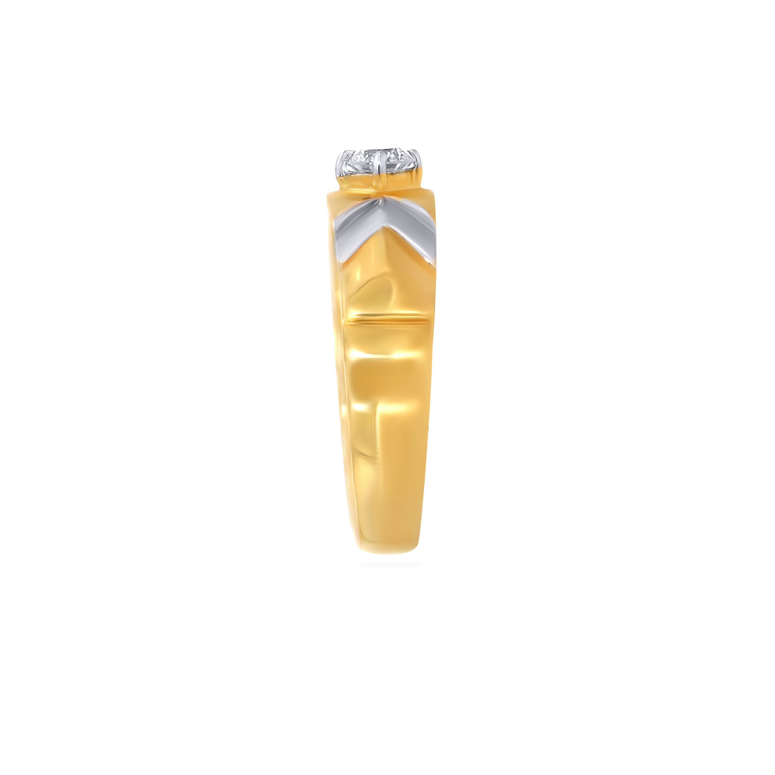 Shiny Arrow Men Solitaire Band Ring - Senco Gold and Diamonds