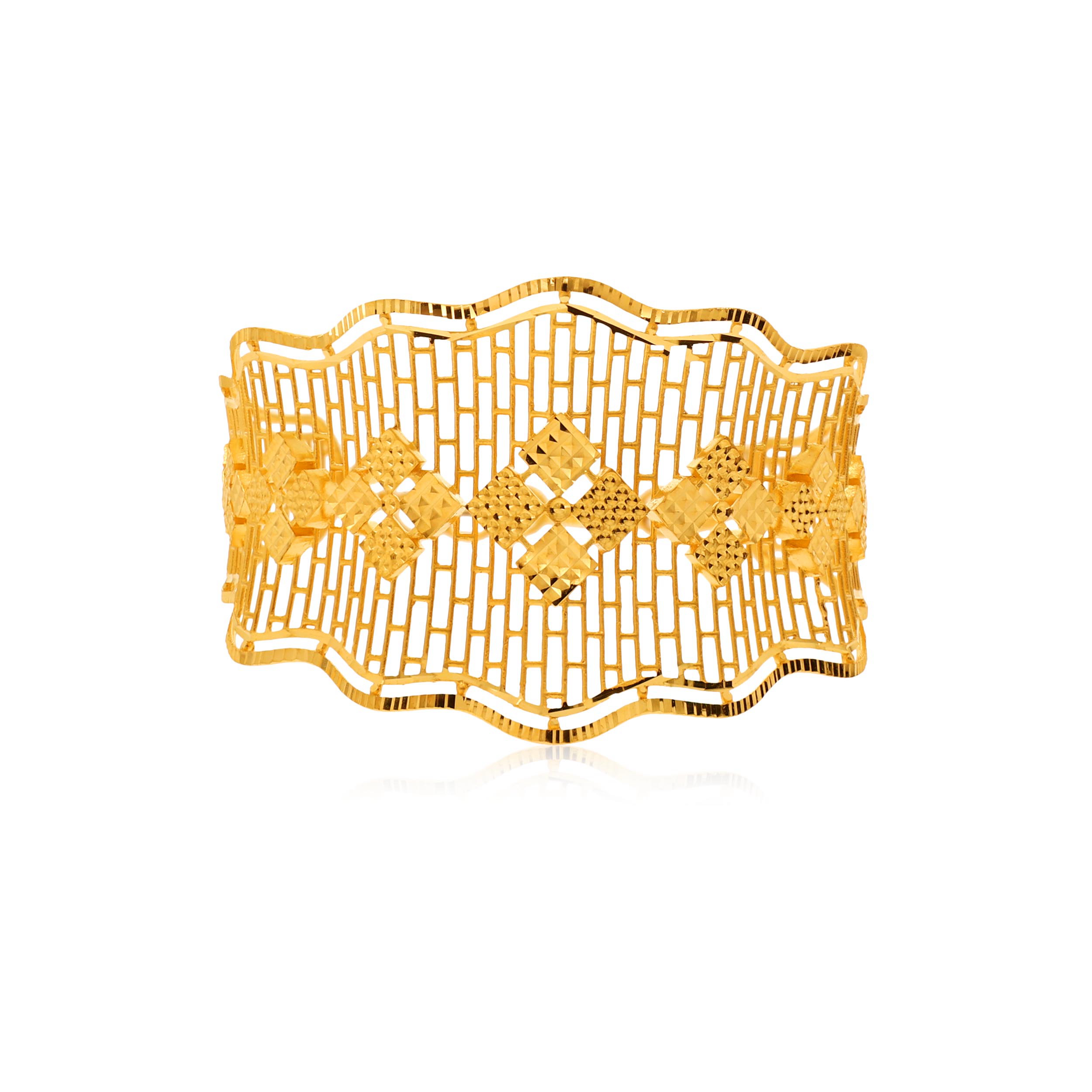 Geometric Impression Gold Bracelet - Senco Gold and Diamonds