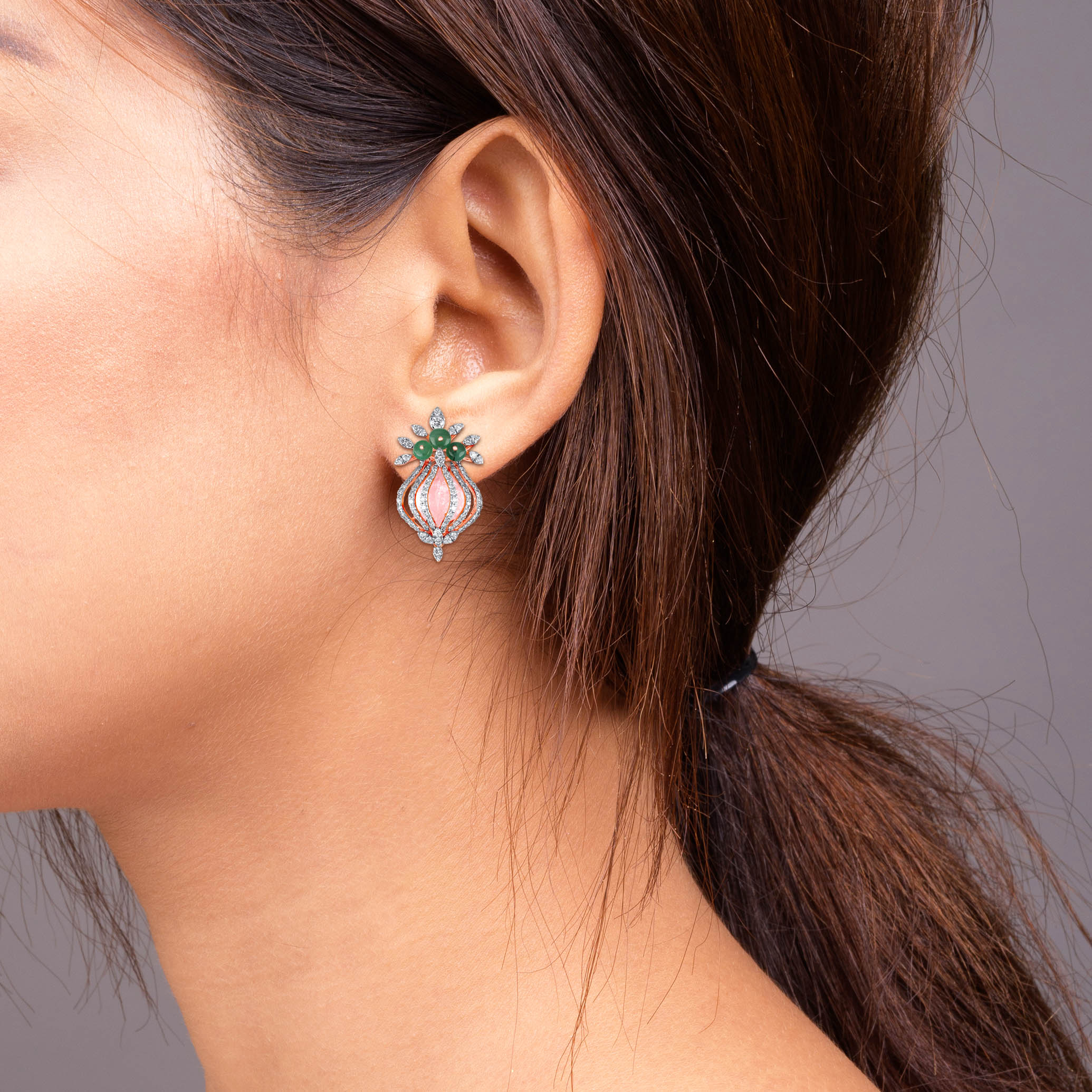Evergreen Blossom Diamond Earrings - Senco Gold and Diamonds