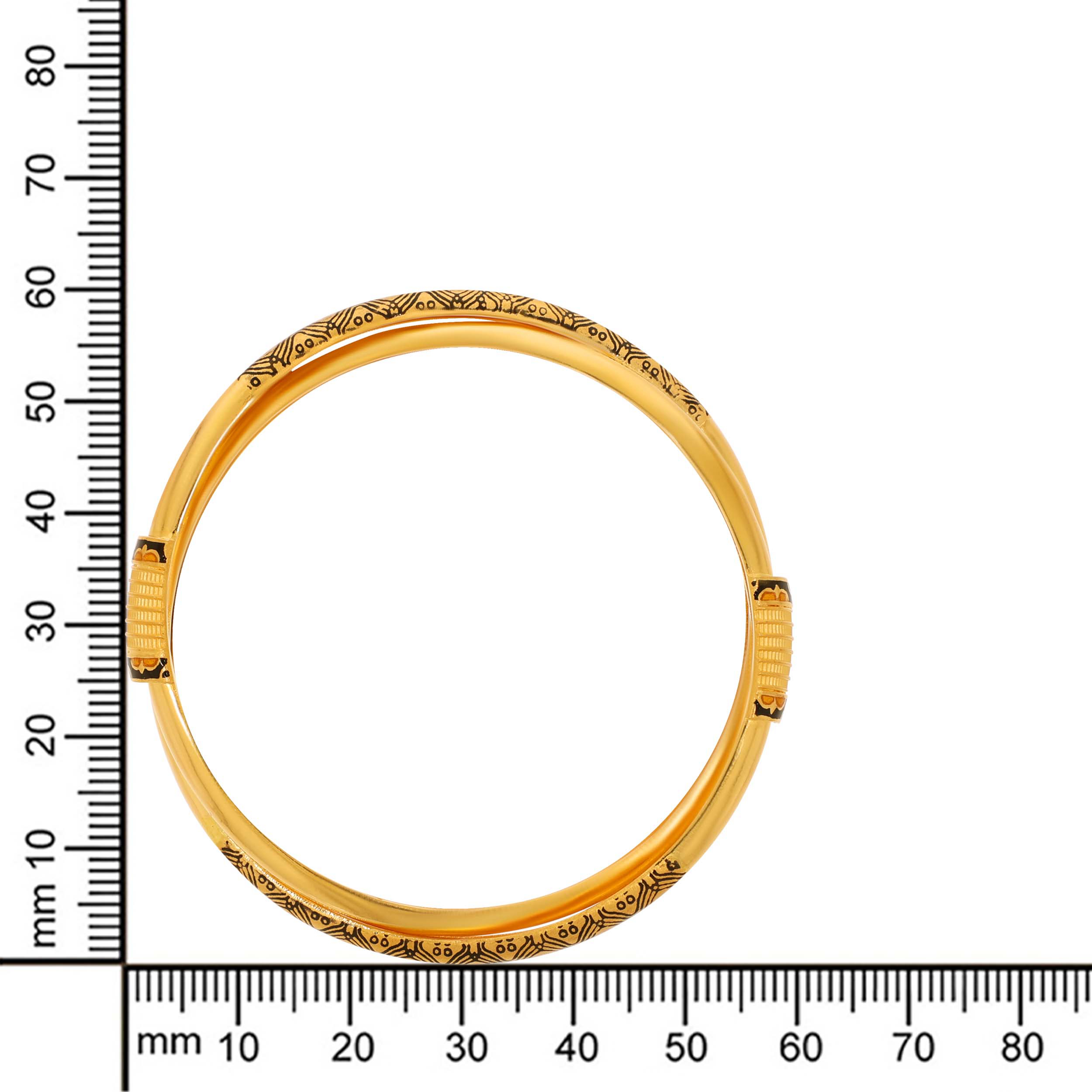 Innovative Overlap Gold Bangle - Senco Gold and Diamonds