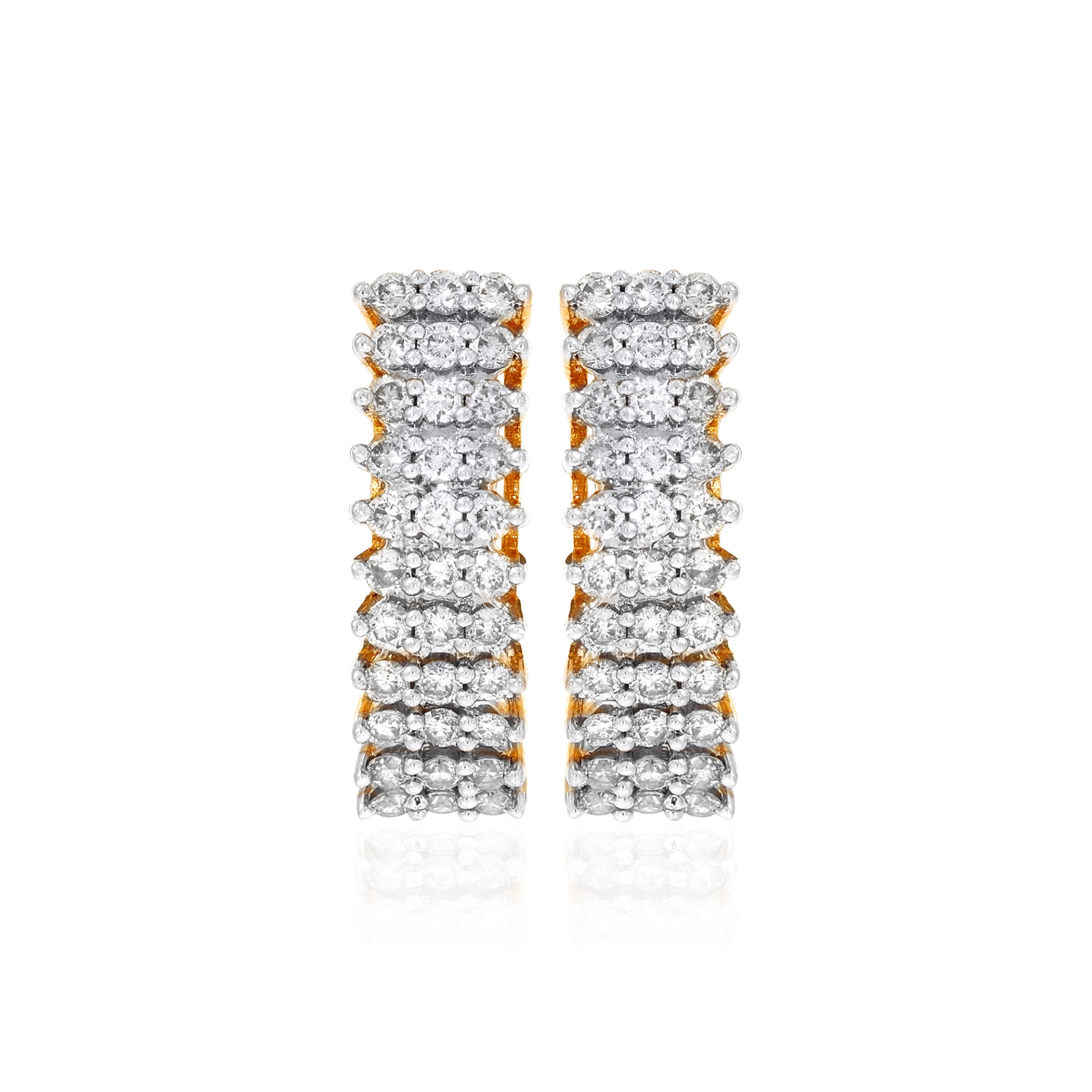 18K Yellow Gold Diamond Hoops DT-D000683326 - Senco Gold and Diamonds