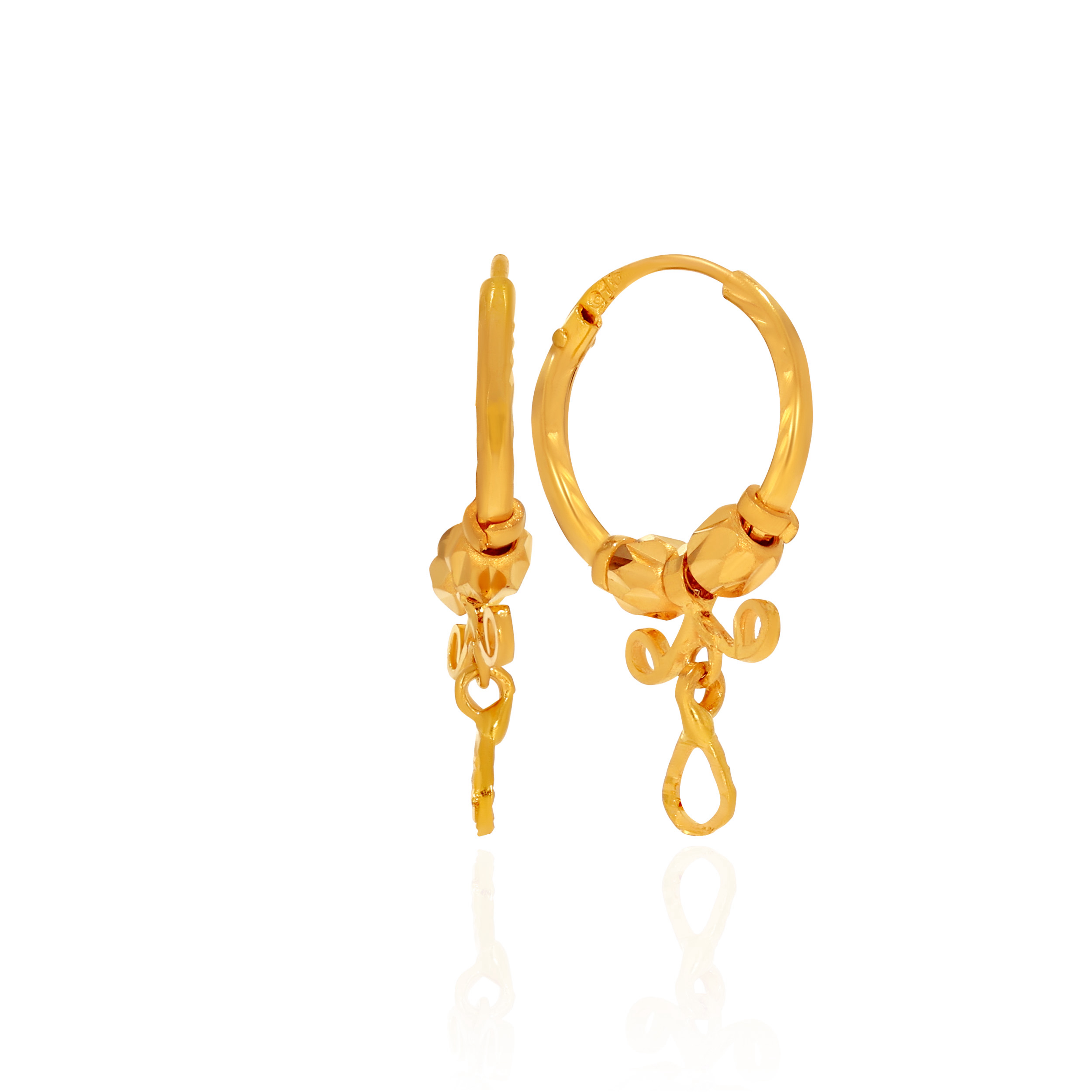 Ethnic Flair Gold Hoop Earrings - Senco Gold and Diamonds