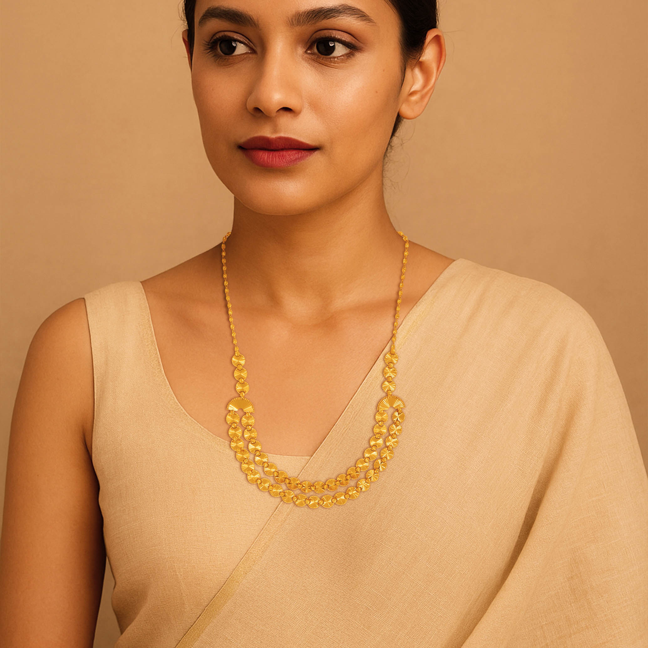 Sunbeam Disc Gold Chain - Senco Gold and Diamonds