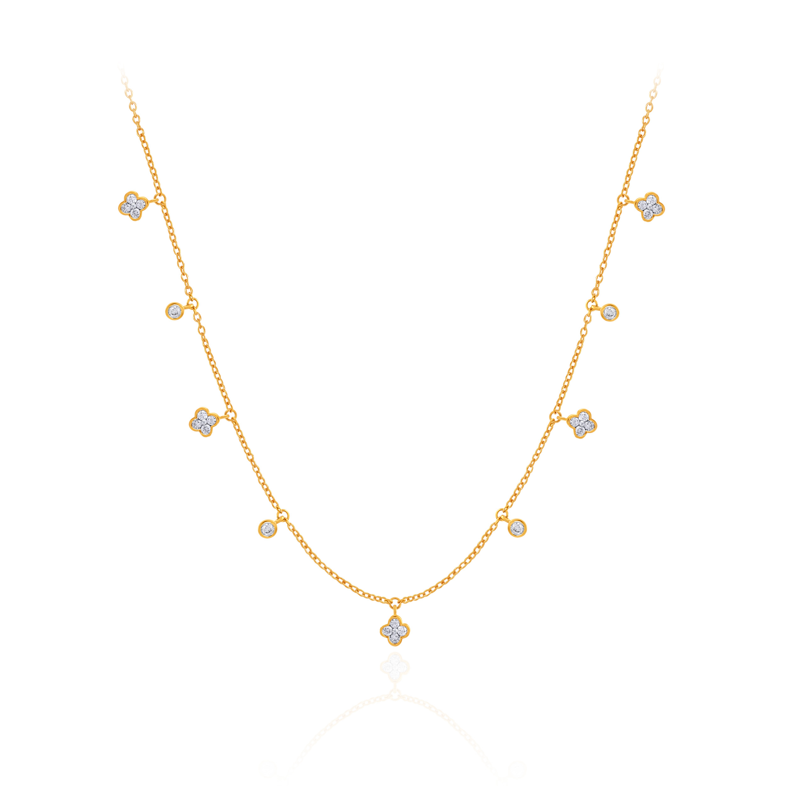 Marée Bloom Station Diamond Gold Necklace - Senco Gold and Diamonds