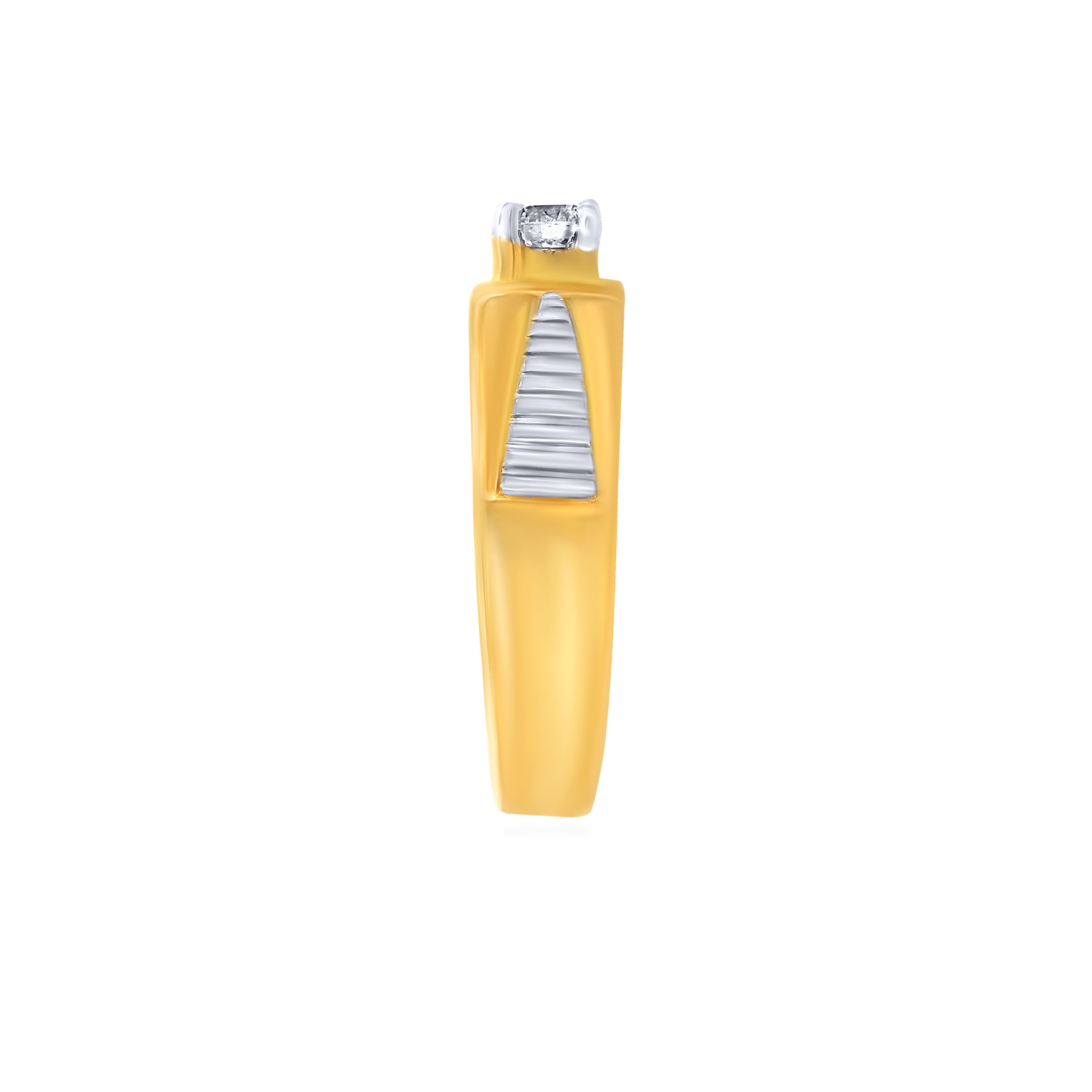 Dual Machismo Men Solitaire Band Ring - Senco Gold and Diamonds
