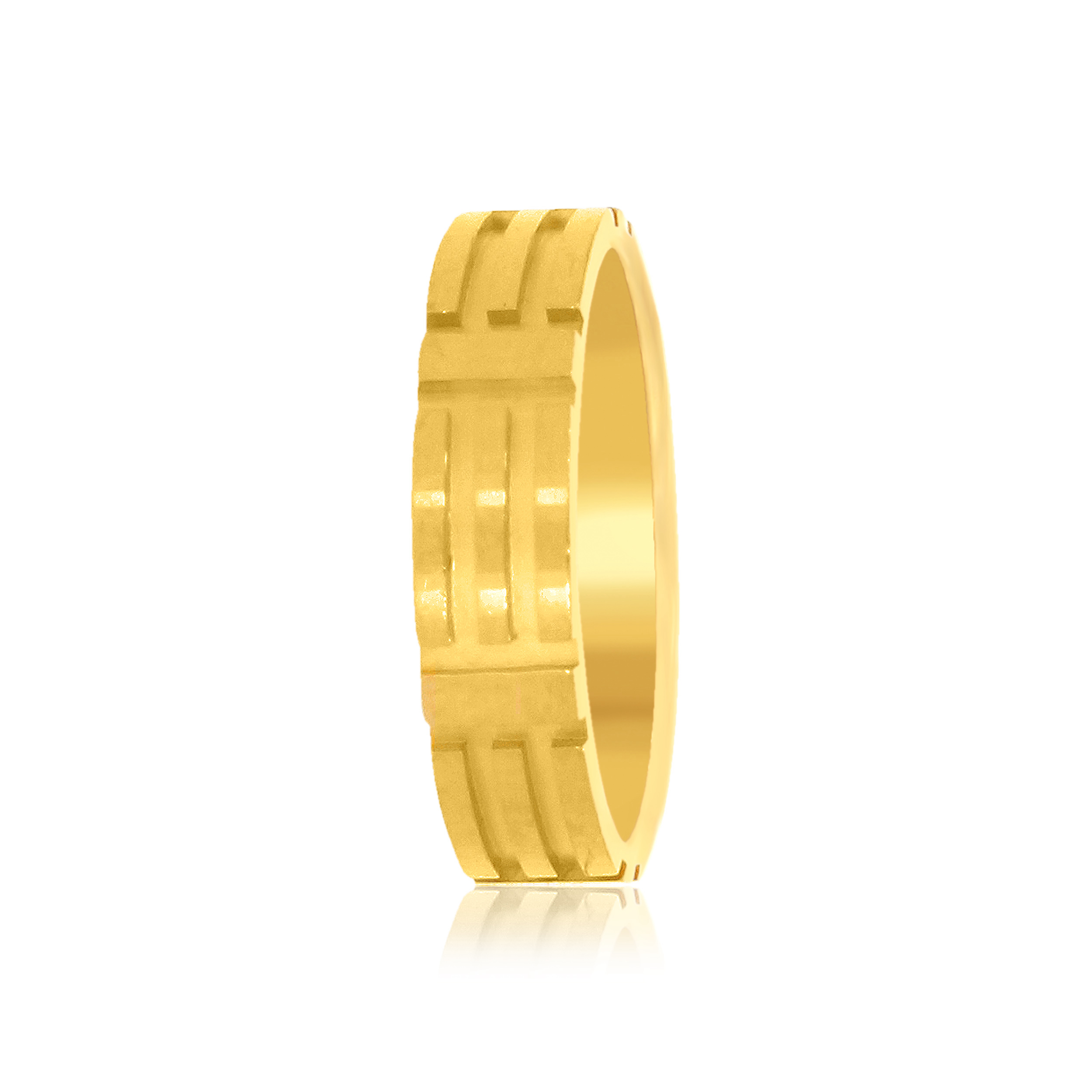 Linear Bar Designed Gold Ring - Senco Gold and Diamonds
