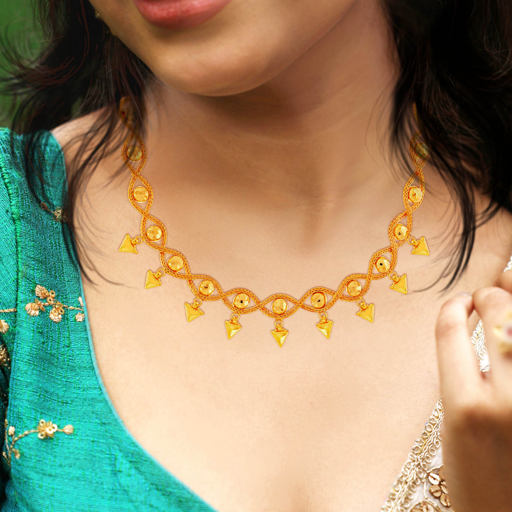22K Yellow Gold Necklace-GN-D000737600 - Senco Gold and Diamonds