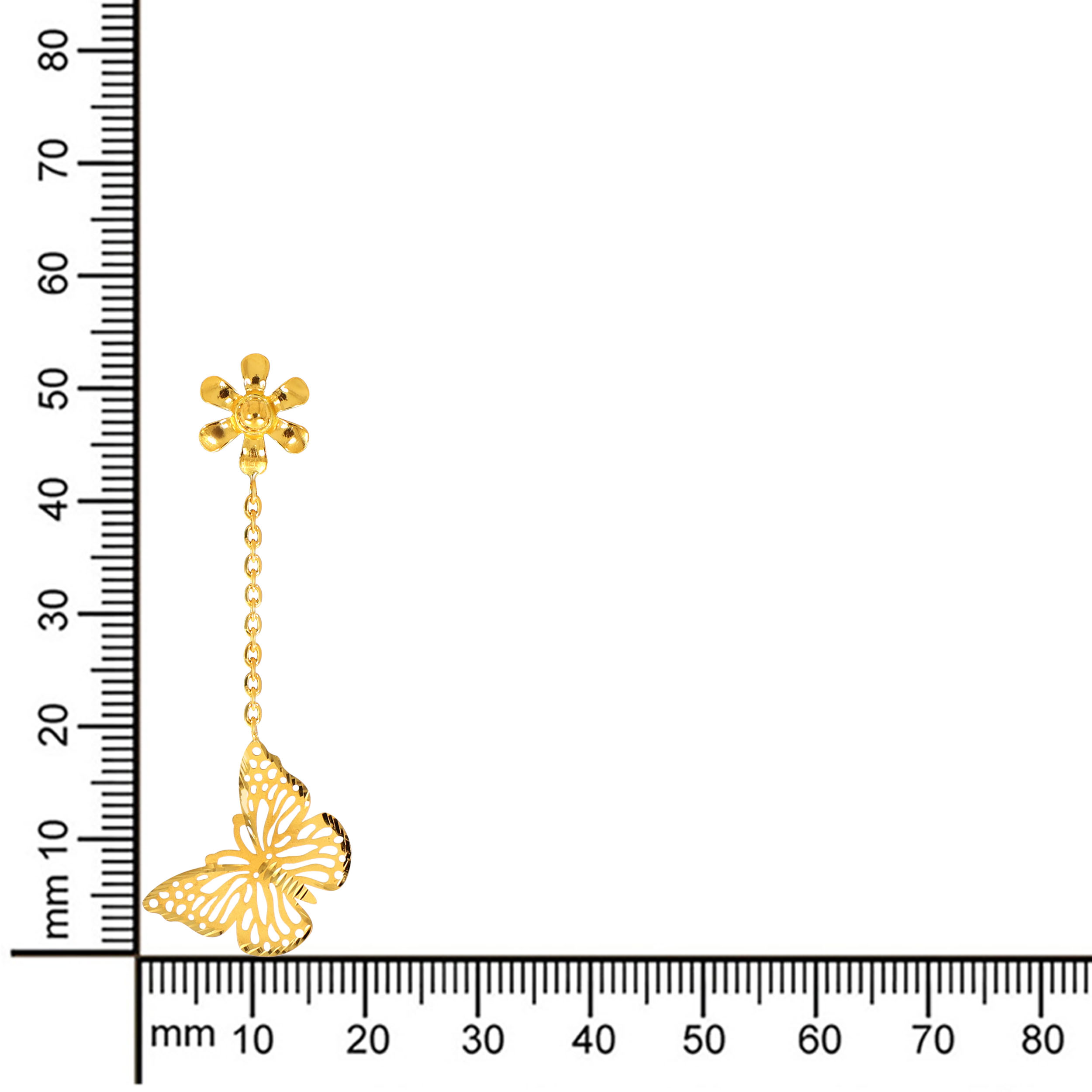 Blooming Freedom Gold Long Earrings - Senco Gold and Diamonds