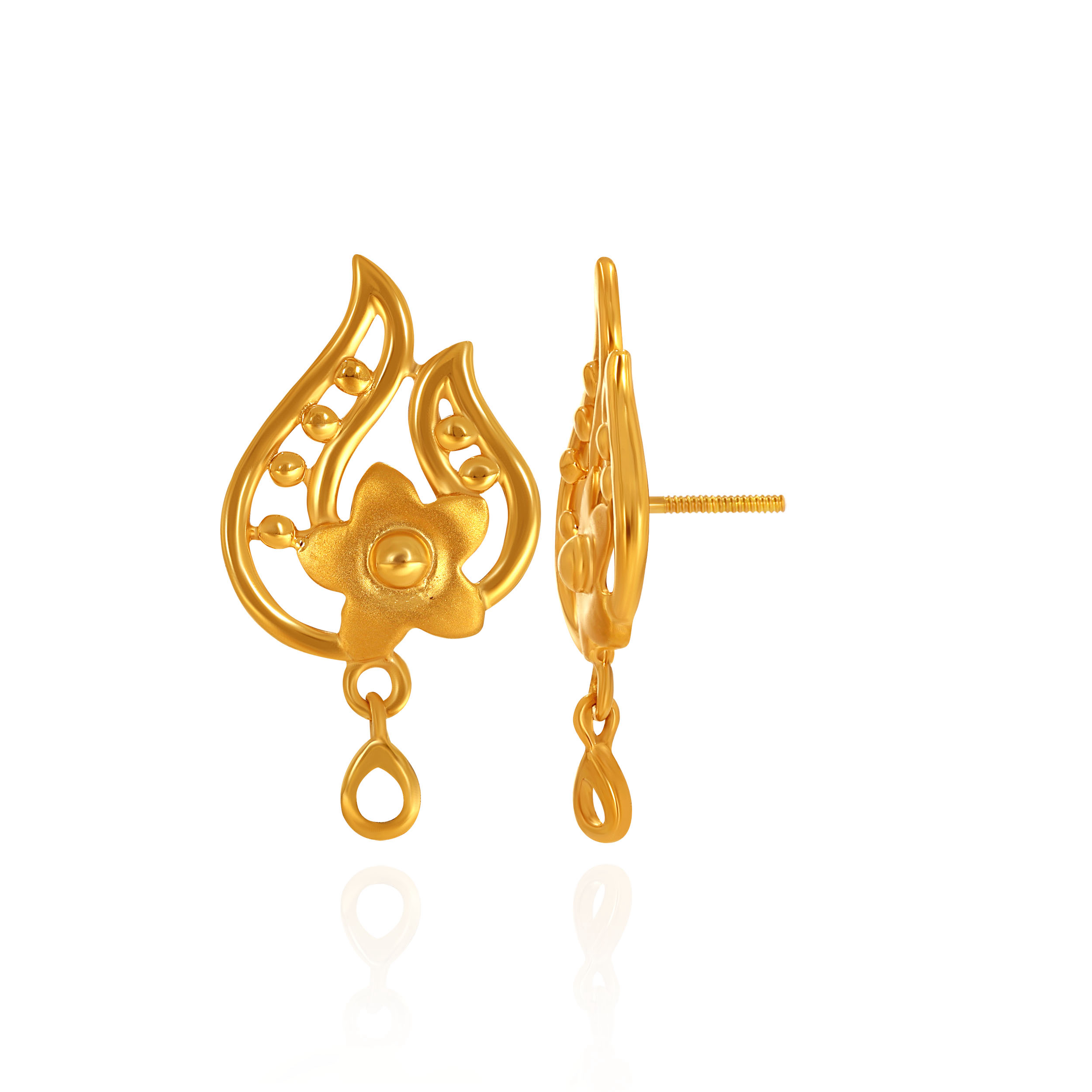 Floral Swirl Gold Drop Earrings - Senco Gold and Diamonds